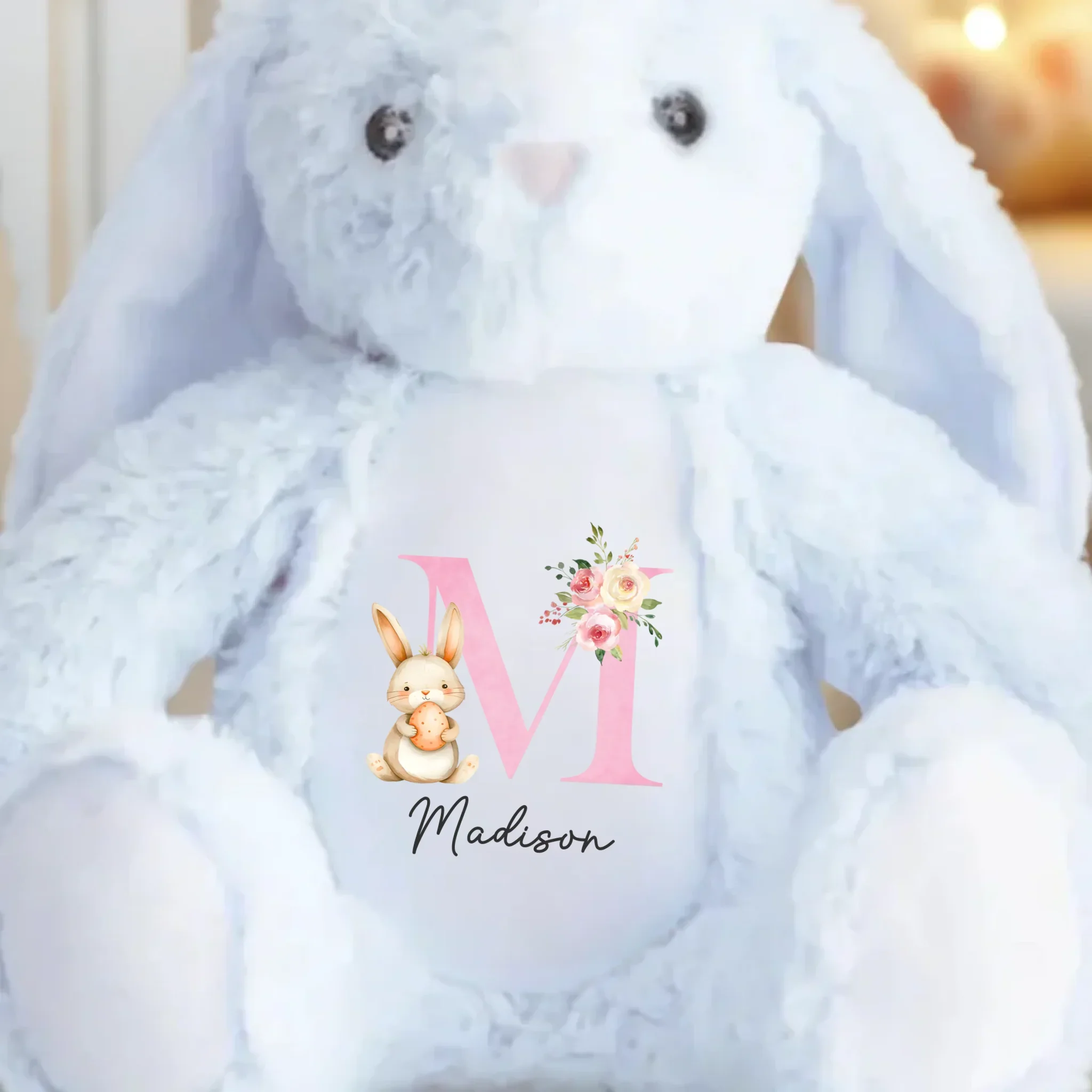 A Bunny Hug Is The Best Hug - Family Personalized Custom Easter Bunny Plush - Easter Gift For Family Members - Image 3