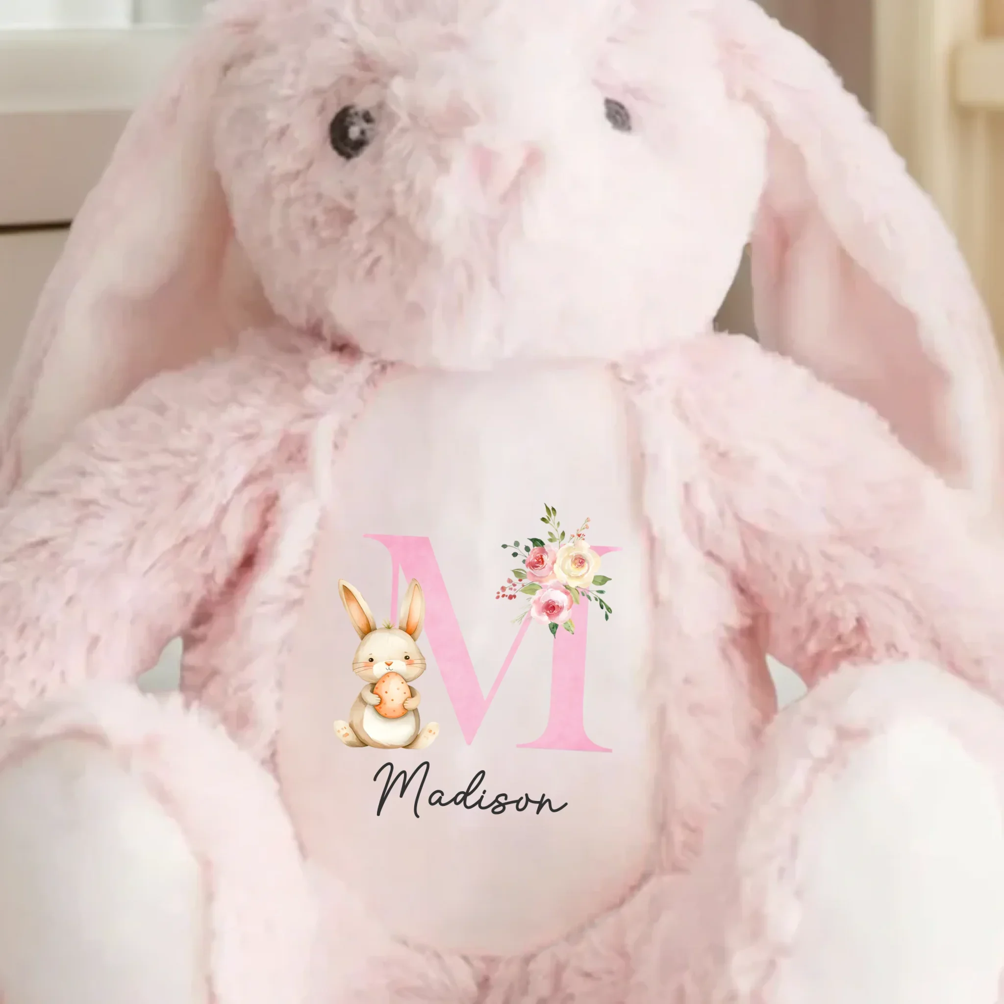 A Bunny Hug Is The Best Hug - Family Personalized Custom Easter Bunny Plush - Easter Gift For Family Members - Image 4