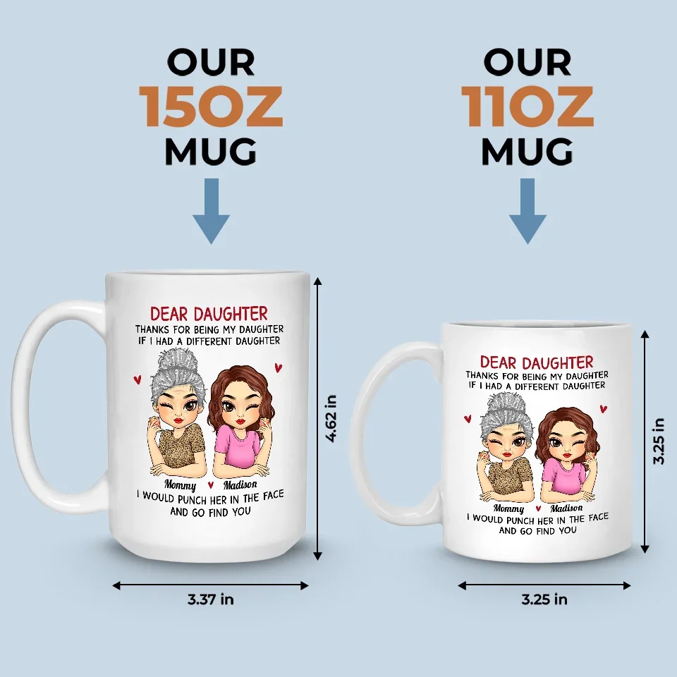 A Daughter Is A Reflection Of Her Mother’s Love - Family Personalized Custom Mug - Gift For Mom, Daughter - Image 5