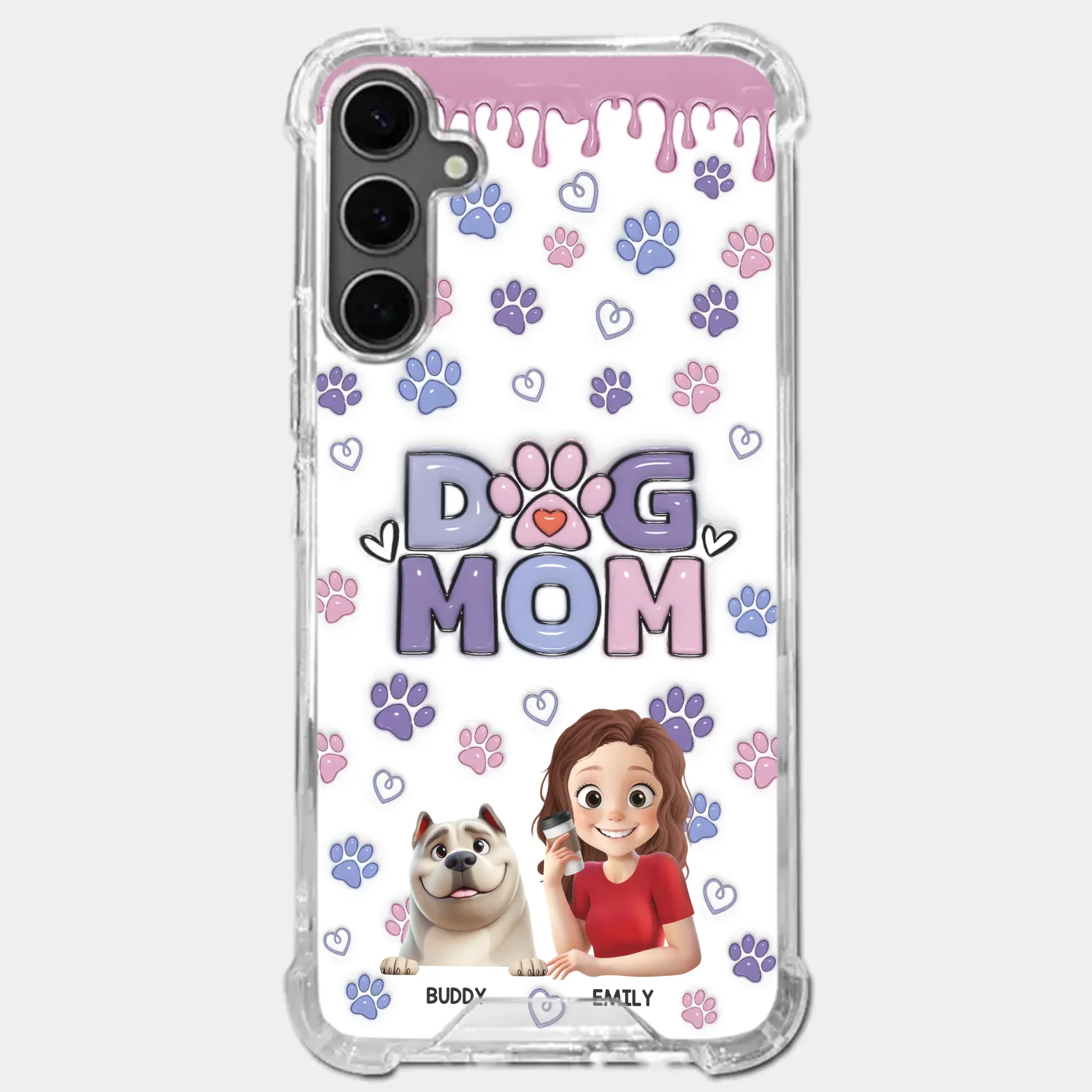A Dog Mom’s Heart Is Always Full - Dog Personalized Custom 3D Inflated Effect Printed Clear Phone Case - Gift For Pet Owners, Pet Lover - Image 35