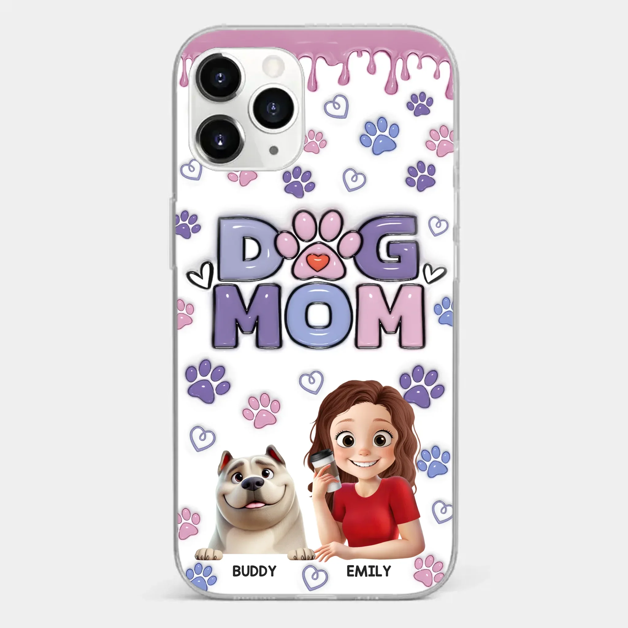 A Dog Mom’s Heart Is Always Full - Dog Personalized Custom 3D Inflated Effect Printed Clear Phone Case - Gift For Pet Owners, Pet Lover - Image 8