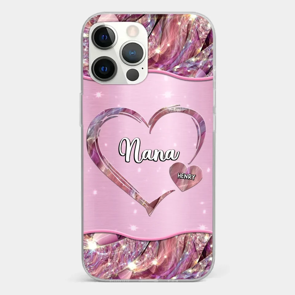 A Garden Of Love Grows In A Grandmother's Heart - Family Personalized Custom Faux Jewelry Effect Printed Clear Phone Case - Gift For Mom, Grandma - Image 12