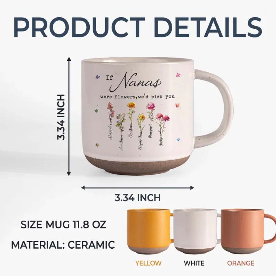 A Garden Of Love Grows In A Grandmother’s Heart - Family Personalized Custom Printed Pottery Mug - Gift For Mom, Grandma - Image 7