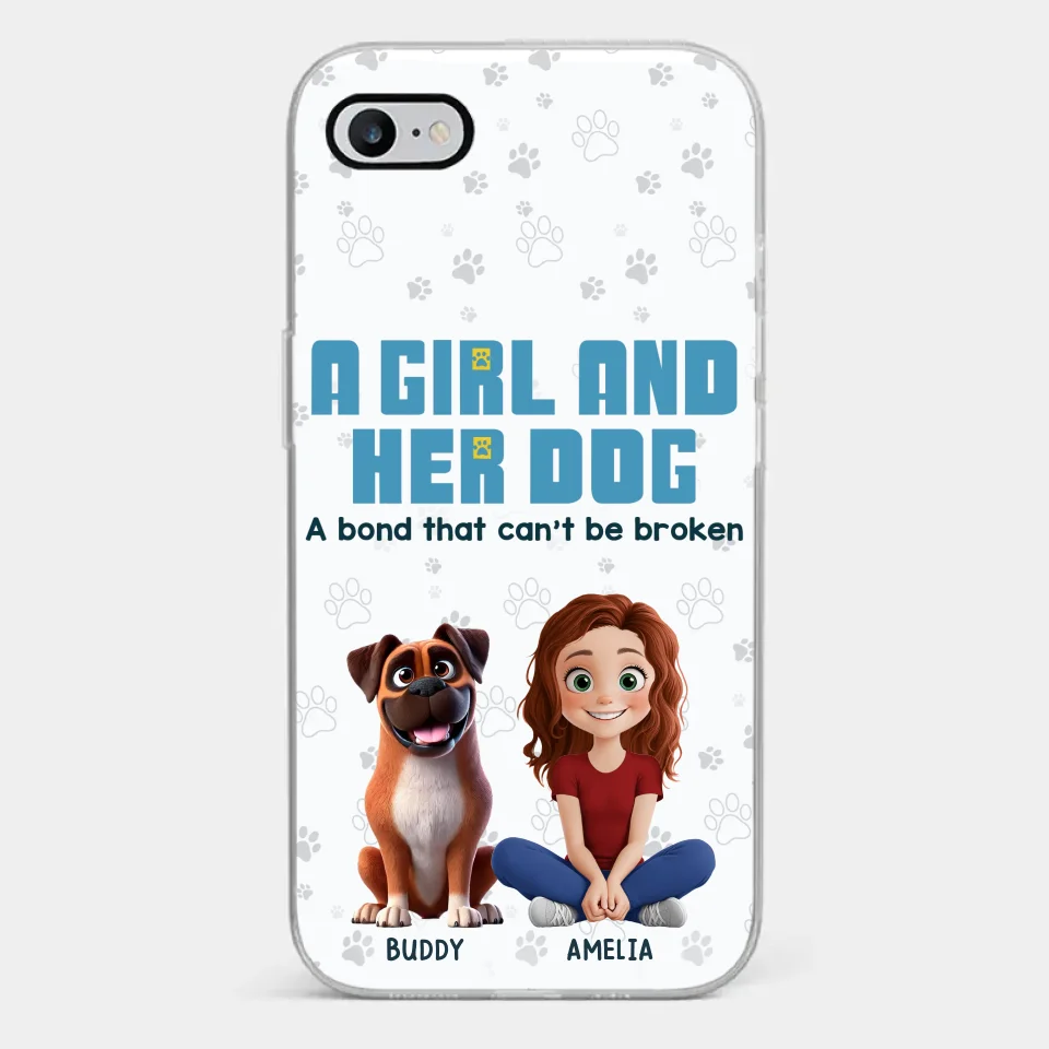 A Girl And Her Dogs - Dog Personalized Custom Clear Phone Case - Gift For Pet Owners, Pet Lovers - Image 2