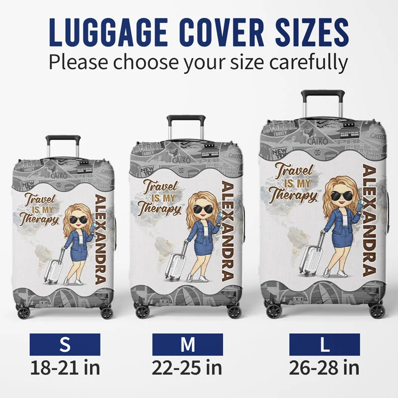 A Girl Who Loves Traveling - Travel Personalized Custom Luggage Cover - Holiday Vacation Gift, Gift For Adventure Travel Lovers - Image 5