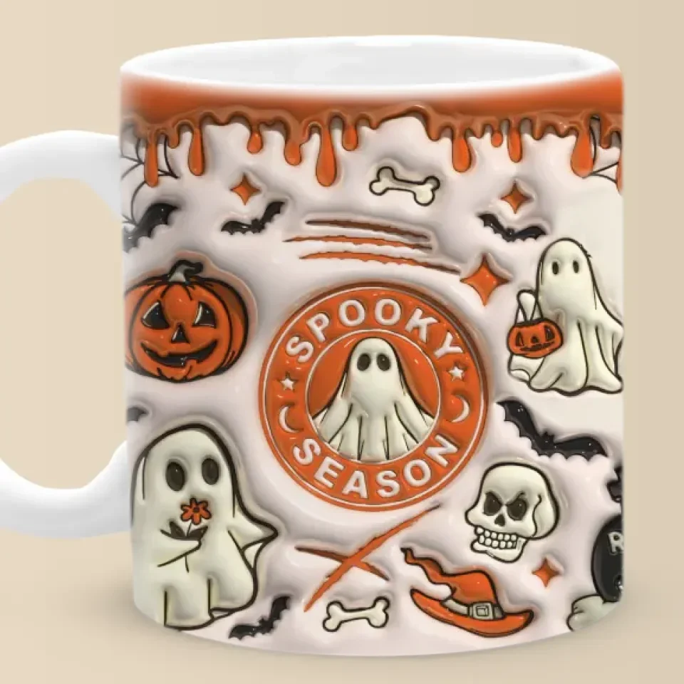 A Haunted Home Is A Happy Home - Family 3D Inflated Effect Printed Mug - Halloween Gift For Family Members - Image 2