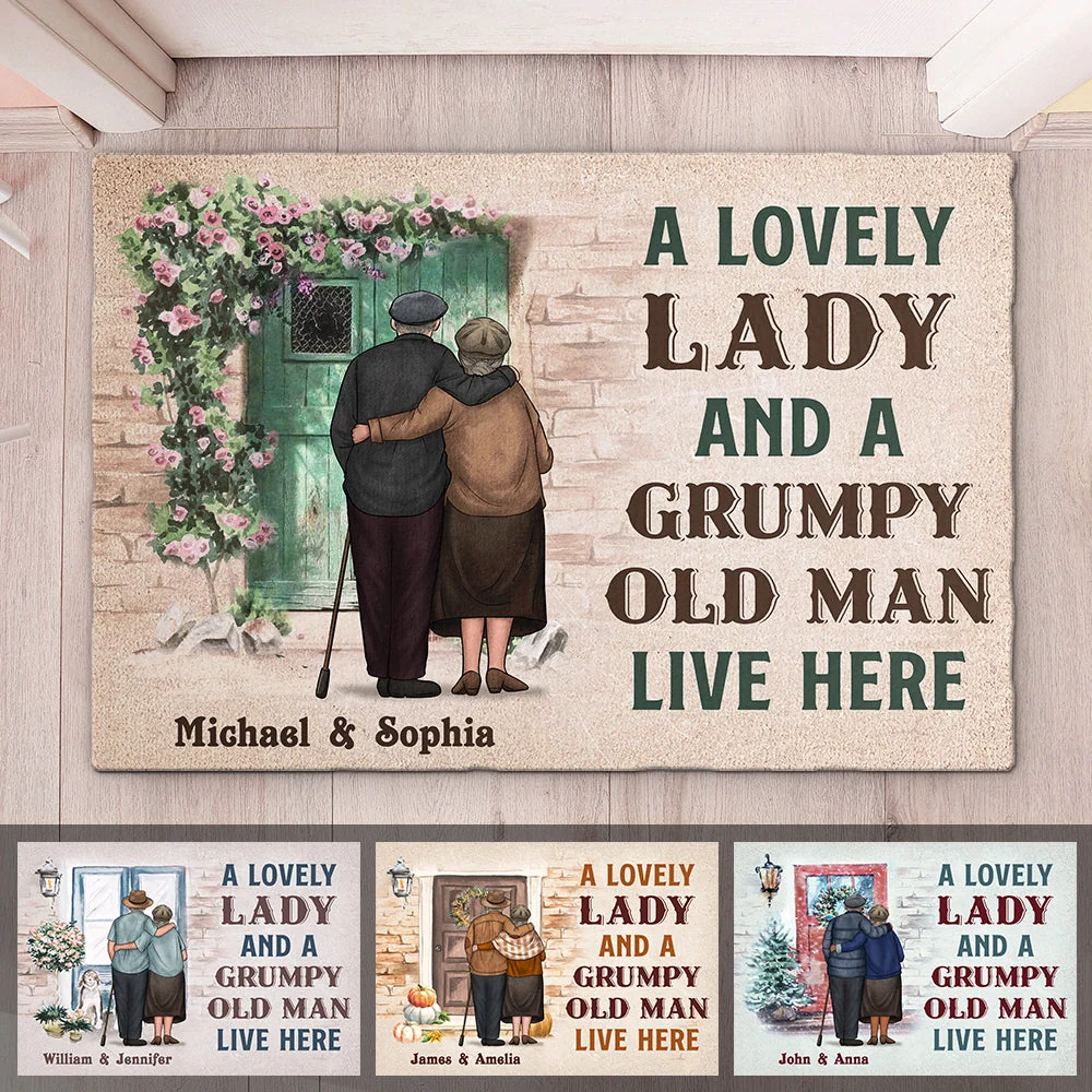 A Lovely Couple Live Here - Personalized Decorative Mat - Gift For Couples, Husband Wife - Image 5