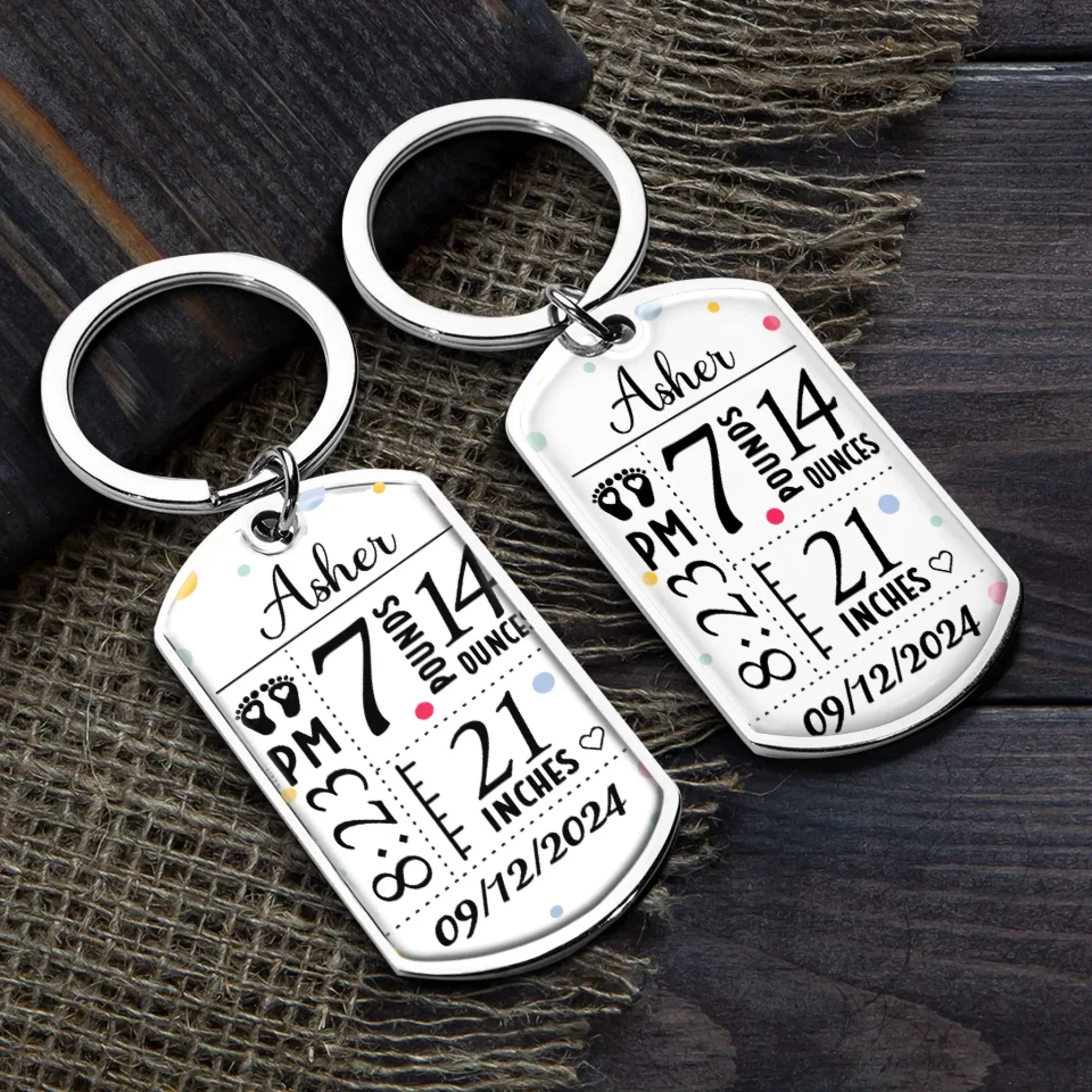 A Tiny Miracle, A Lifetime Of Love - Family Personalized Custom Keychain - Mother's Day, Baby Shower Gift, Gift For First Mom - Image 4