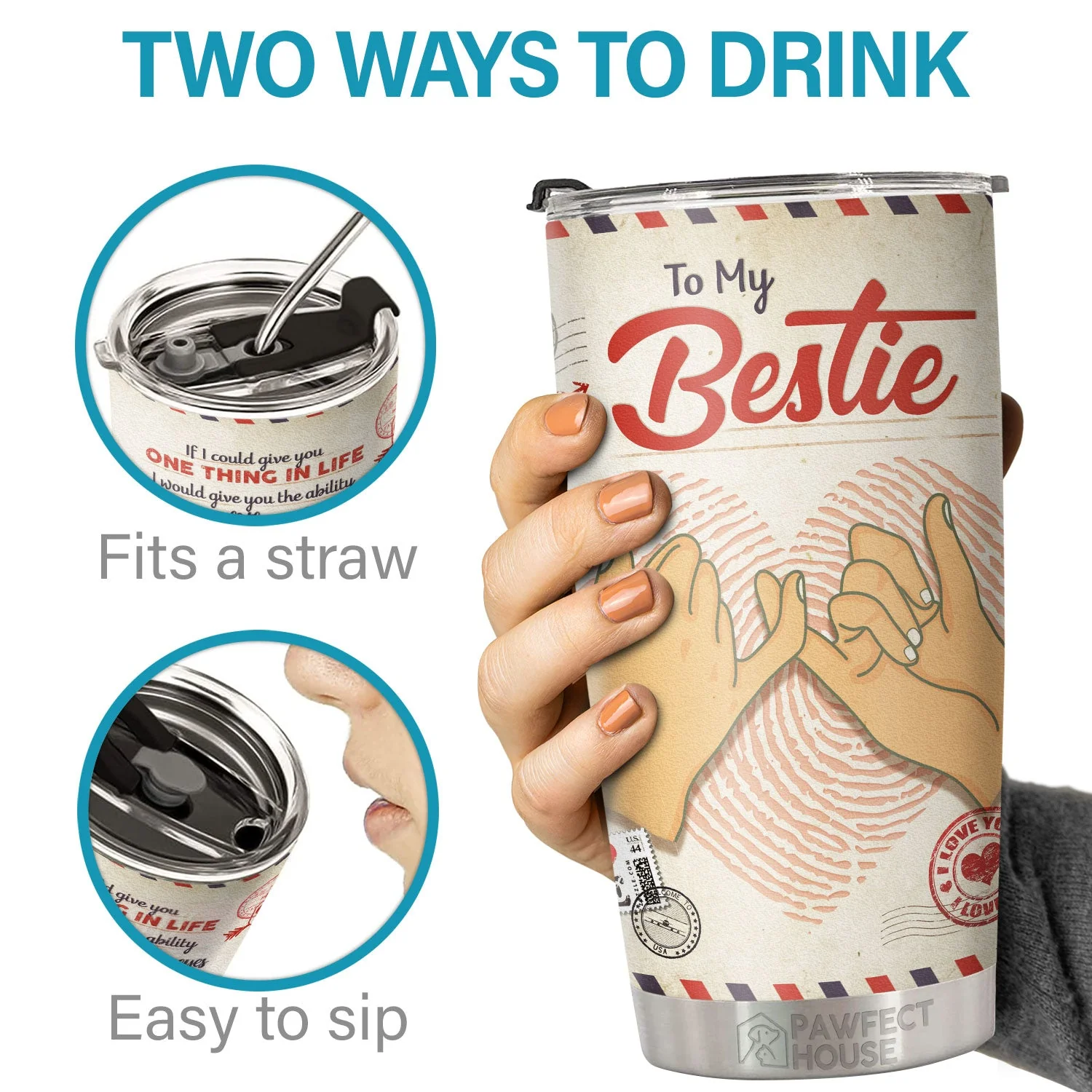 A Truly Great Friend Is Hard To Find You Are Irreplaceable - Tumbler - To My Bestie, Gift For Bestie, Best Friend, Sister, Birthday Gift For Bestie And Friend - Image 3