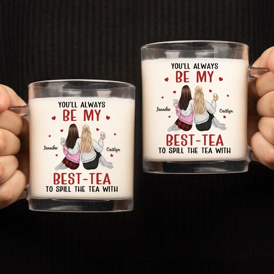 Always Better Together - Bestie Personalized Custom Glass Mug - Gift For Best Friends, BFF, Sisters - Image 4