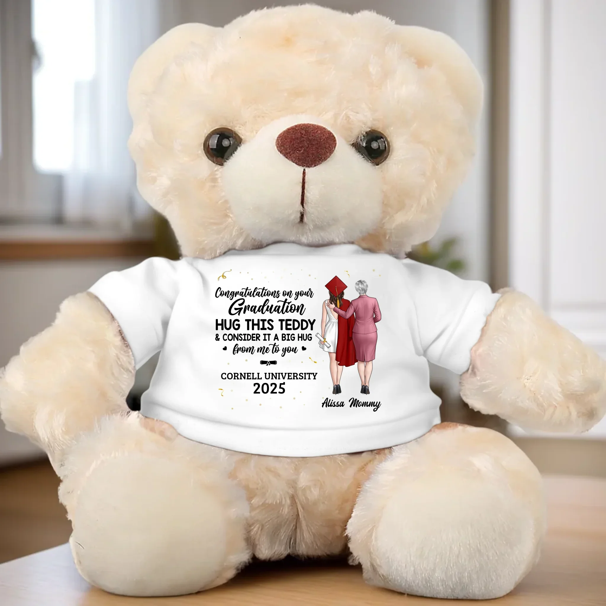 Always Cheering You On - Family Personalized Custom Teddy Bear Plush - Graduation Gift For Daughter, Son - Image 3