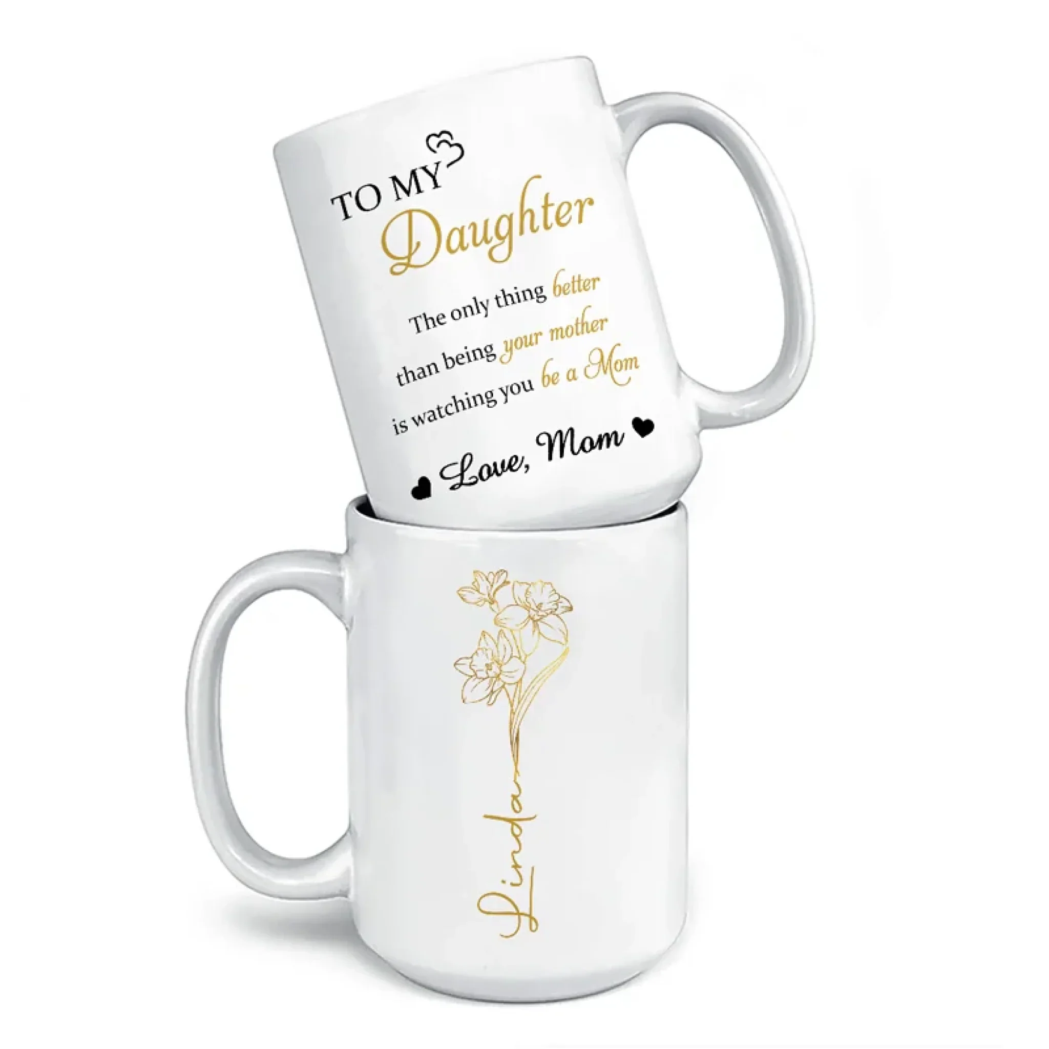 Always My Daughter, Forever My Friend - Family Personalized Custom Mug - Mother's Day, Gift For Mom, Daughter - Image 4