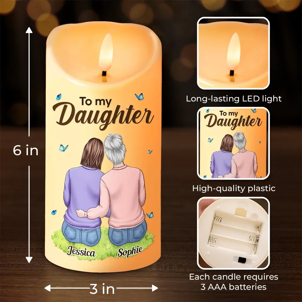 Always Remember You Are Braver Than You Believe - Family Personalized Custom LED Candle - Christmas Gift For Mom, Daughter - Image 4