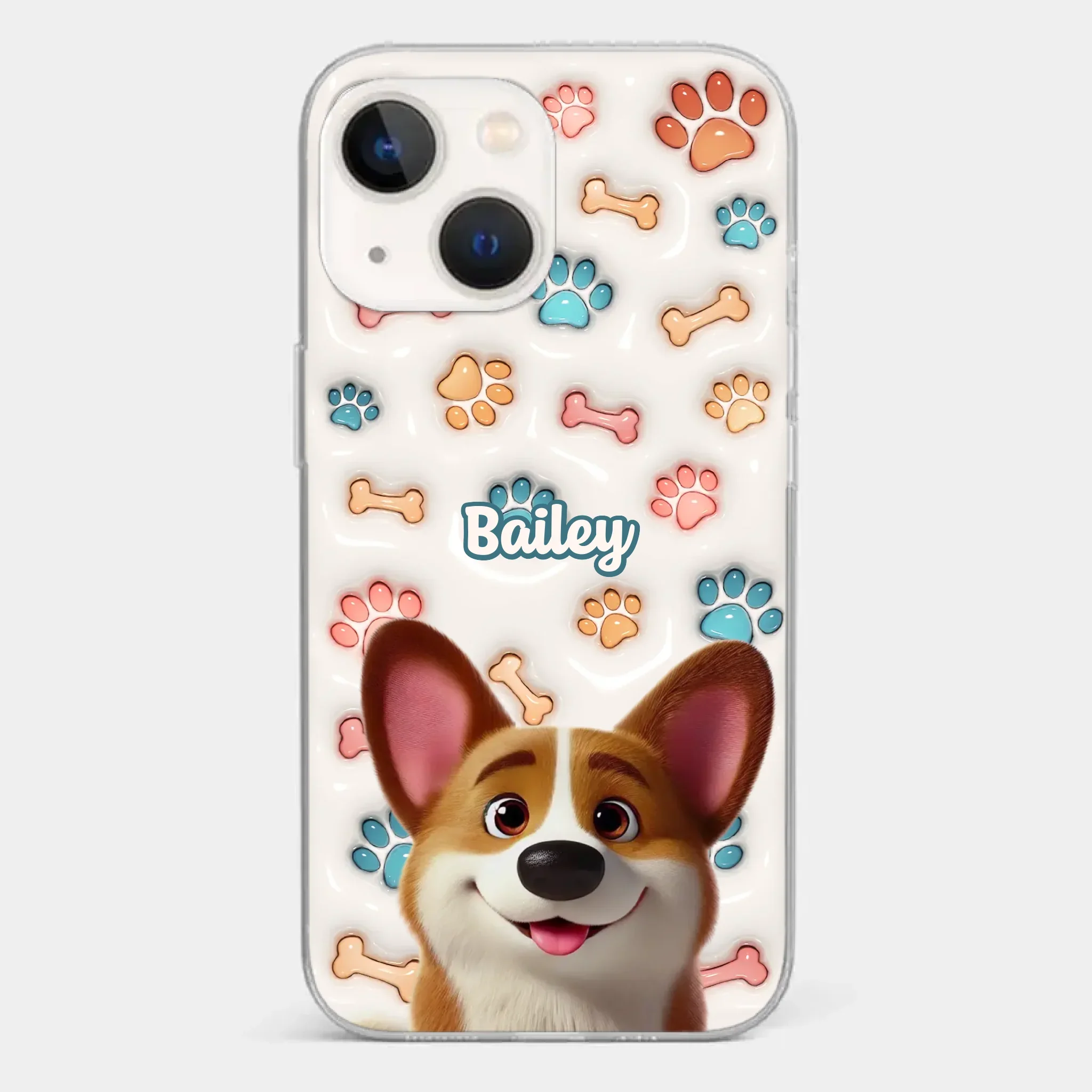 Barking With Joy - Dog Personalized Custom 3D Inflated Effect Printed Clear Phone Case - Gift For Pet Owners, Pet Lovers - Image 17