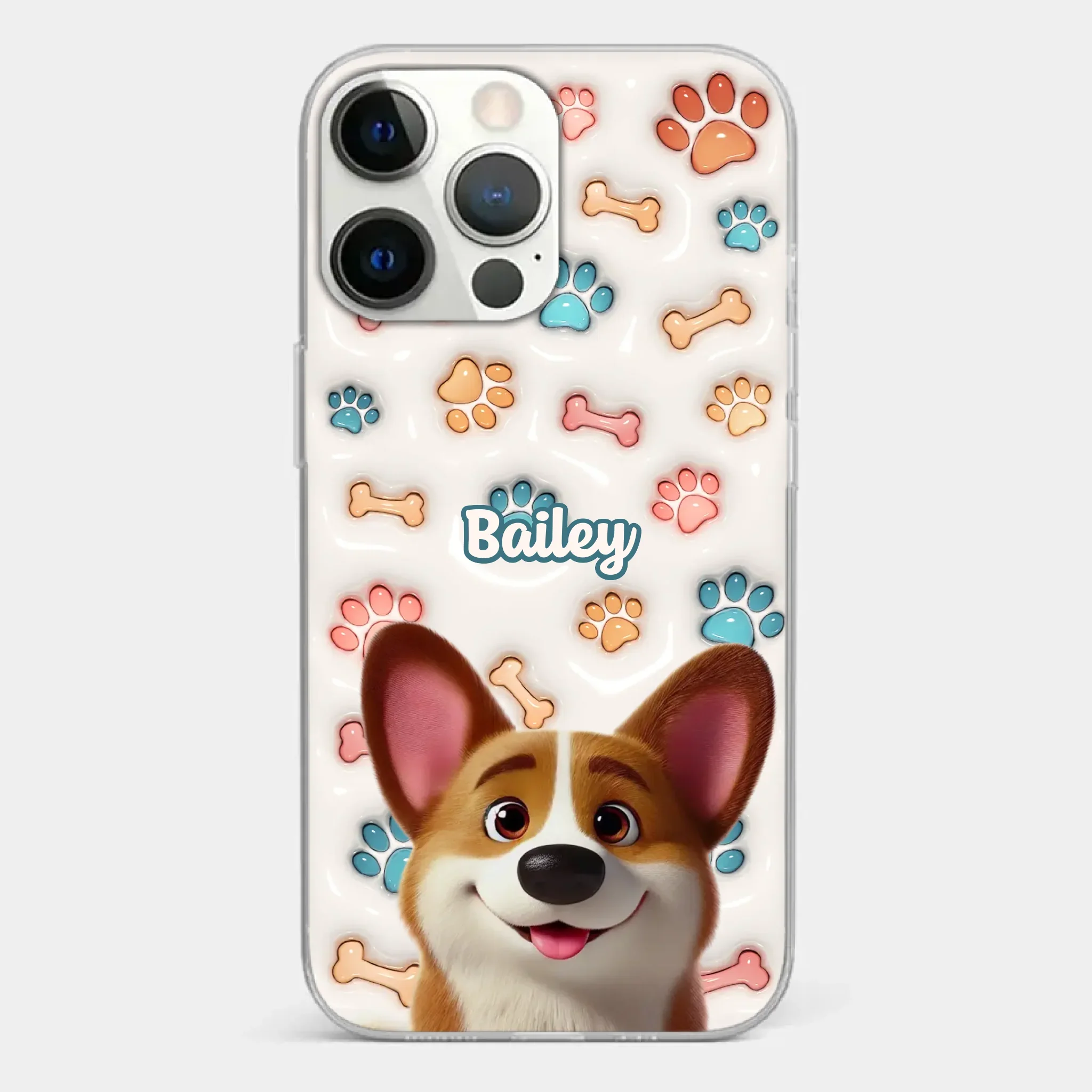 Barking With Joy - Dog Personalized Custom 3D Inflated Effect Printed Clear Phone Case - Gift For Pet Owners, Pet Lovers - Image 20
