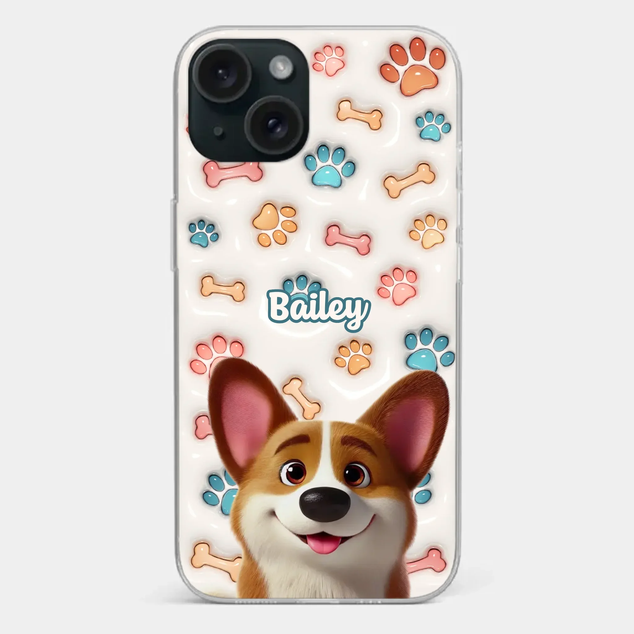 Barking With Joy - Dog Personalized Custom 3D Inflated Effect Printed Clear Phone Case - Gift For Pet Owners, Pet Lovers - Image 21