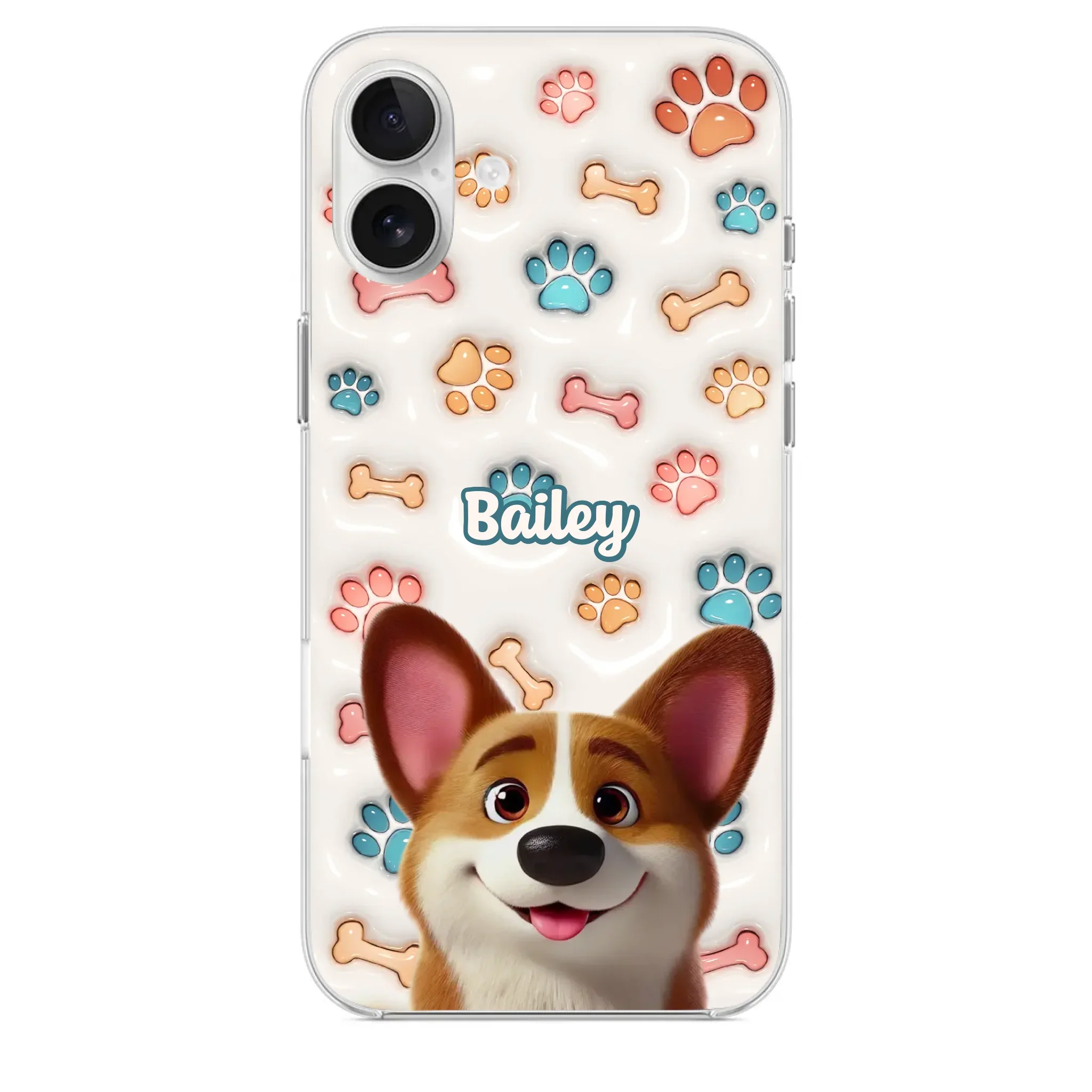 Barking With Joy - Dog Personalized Custom 3D Inflated Effect Printed Clear Phone Case - Gift For Pet Owners, Pet Lovers - Image 29