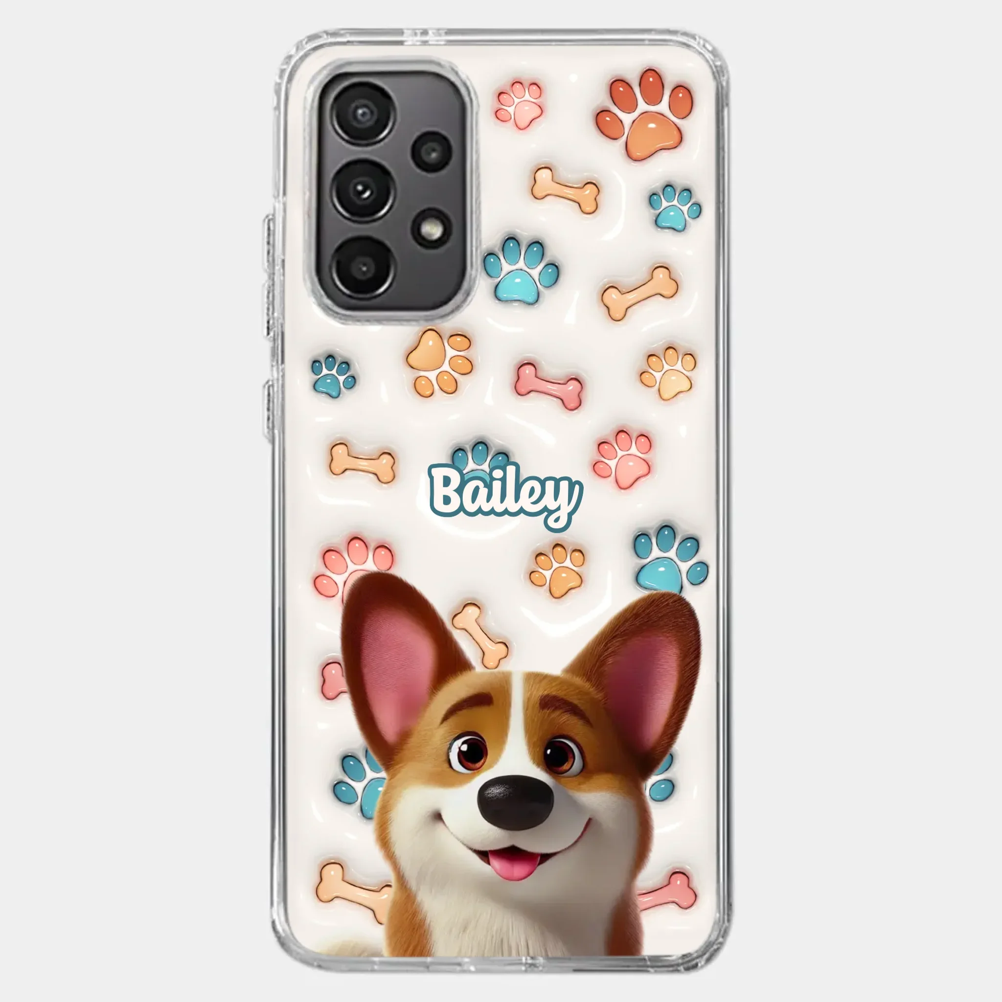 Barking With Joy - Dog Personalized Custom 3D Inflated Effect Printed Clear Phone Case - Gift For Pet Owners, Pet Lovers - Image 36