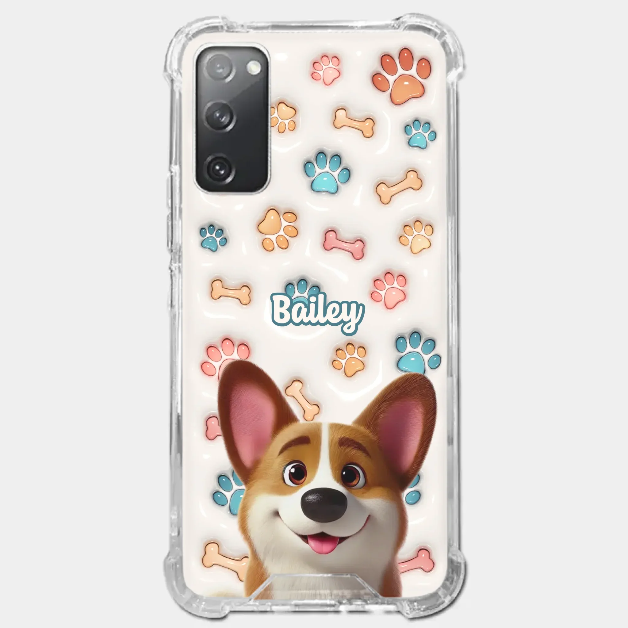 Barking With Joy - Dog Personalized Custom 3D Inflated Effect Printed Clear Phone Case - Gift For Pet Owners, Pet Lovers - Image 37