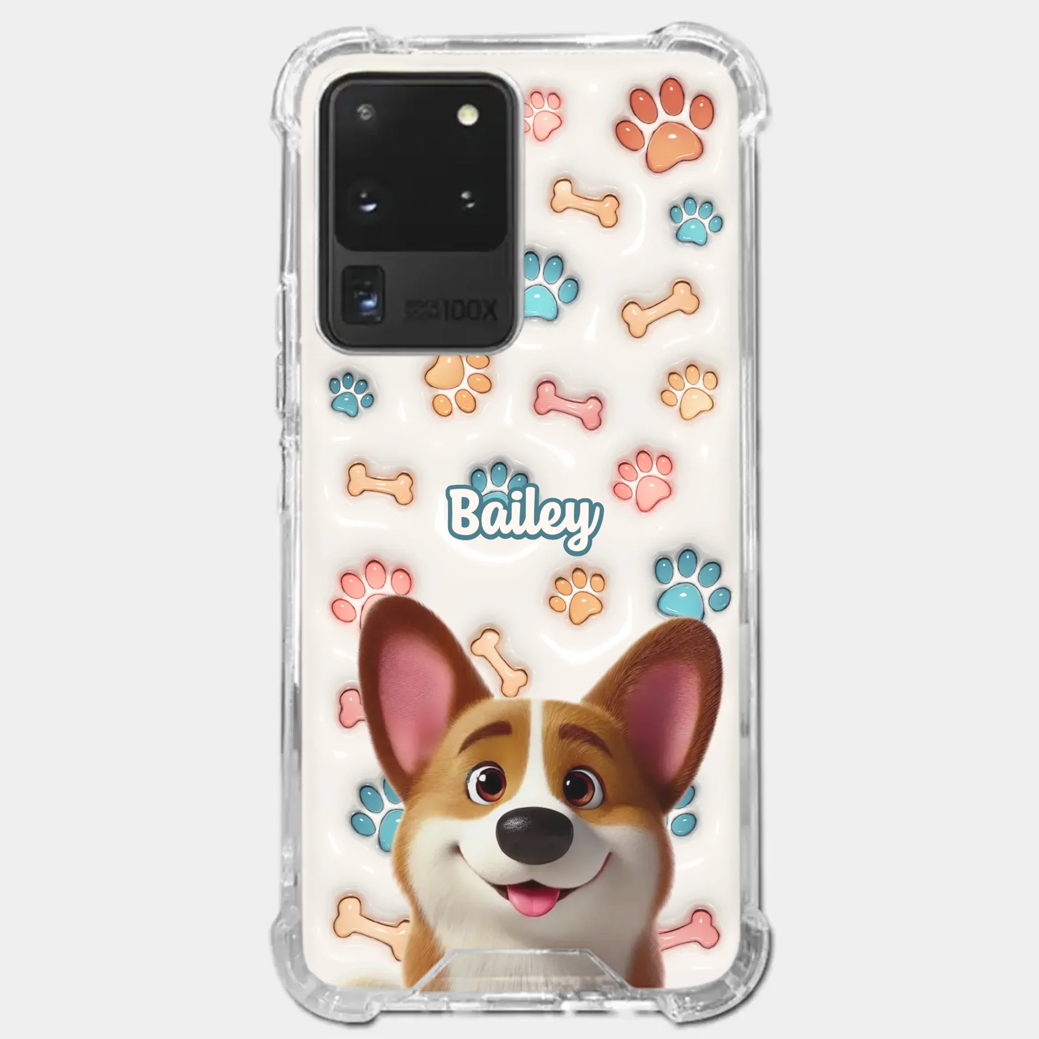 Barking With Joy - Dog Personalized Custom 3D Inflated Effect Printed Clear Phone Case - Gift For Pet Owners, Pet Lovers - Image 38