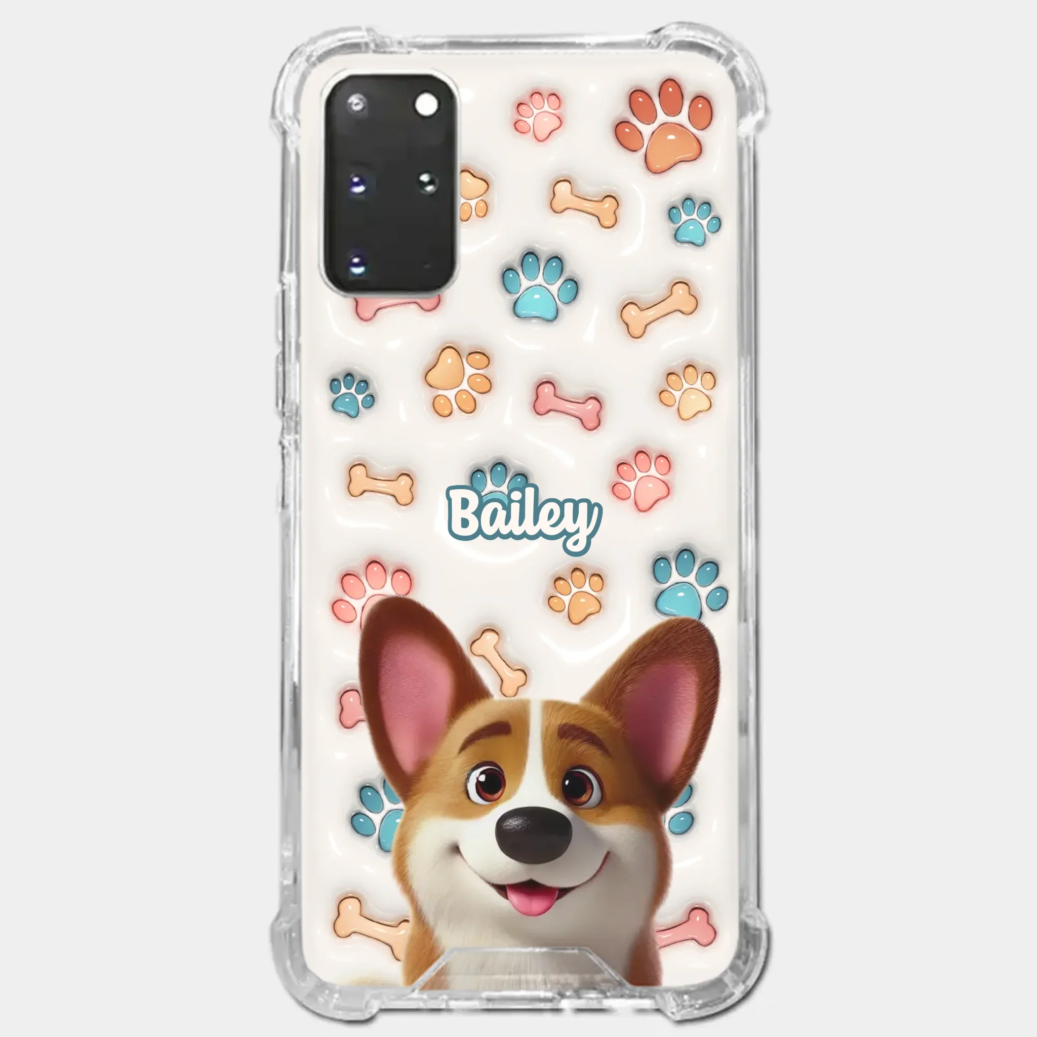 Barking With Joy - Dog Personalized Custom 3D Inflated Effect Printed Clear Phone Case - Gift For Pet Owners, Pet Lovers - Image 39