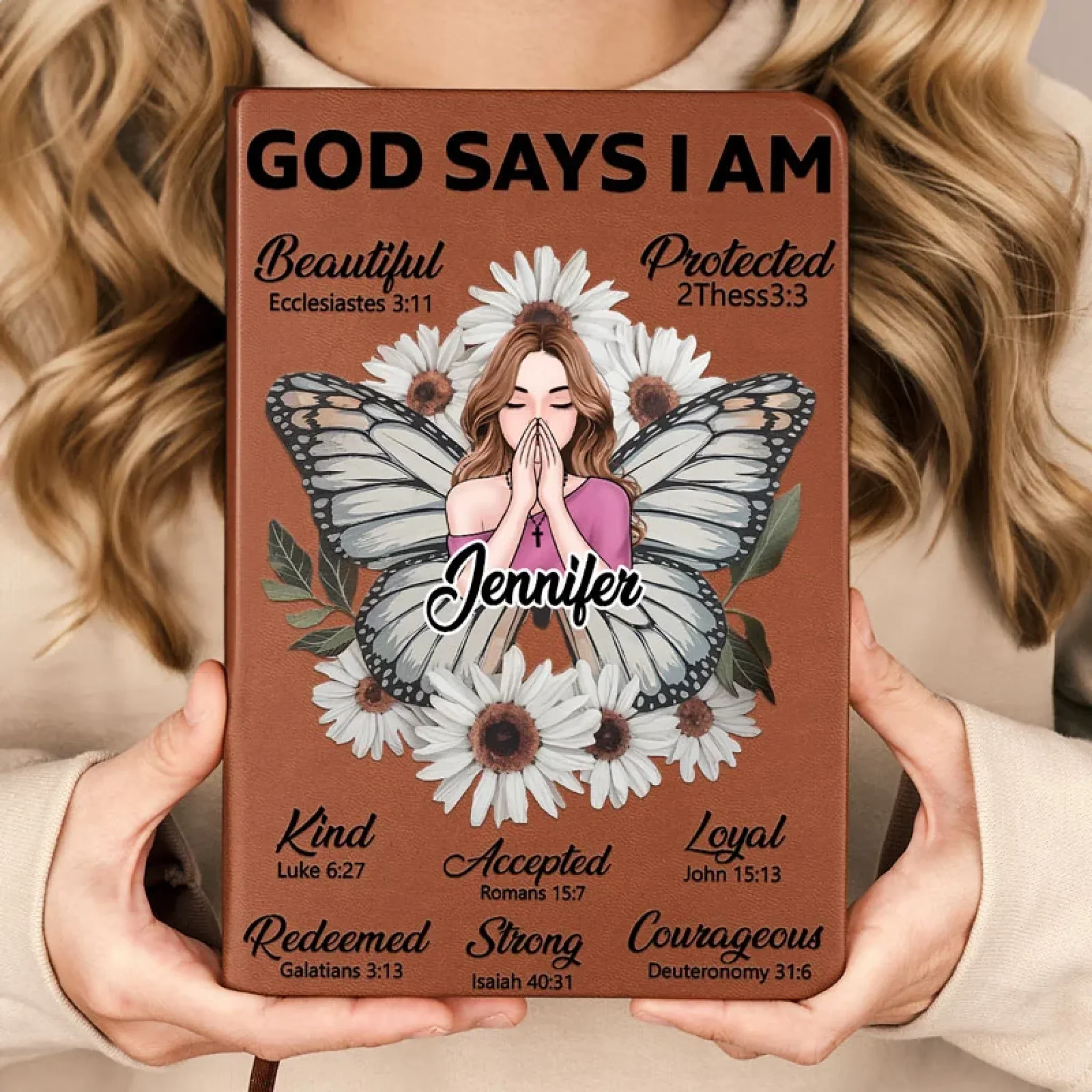 Beautiful In God's Eyes - Family Personalized Custom Leather Journal - Gift For Yourself, Best Friends, Siblings, Family Members - Image 3