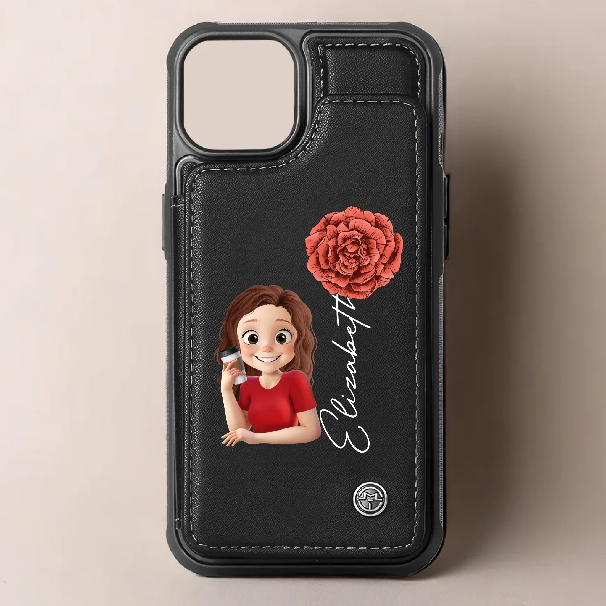 Becoming The Best Version Of Myself - Family Personalized Custom Leather Flip Wallet Phone Case - Gift For Yourself, Best Friends, Siblings, Family Members - Image 2
