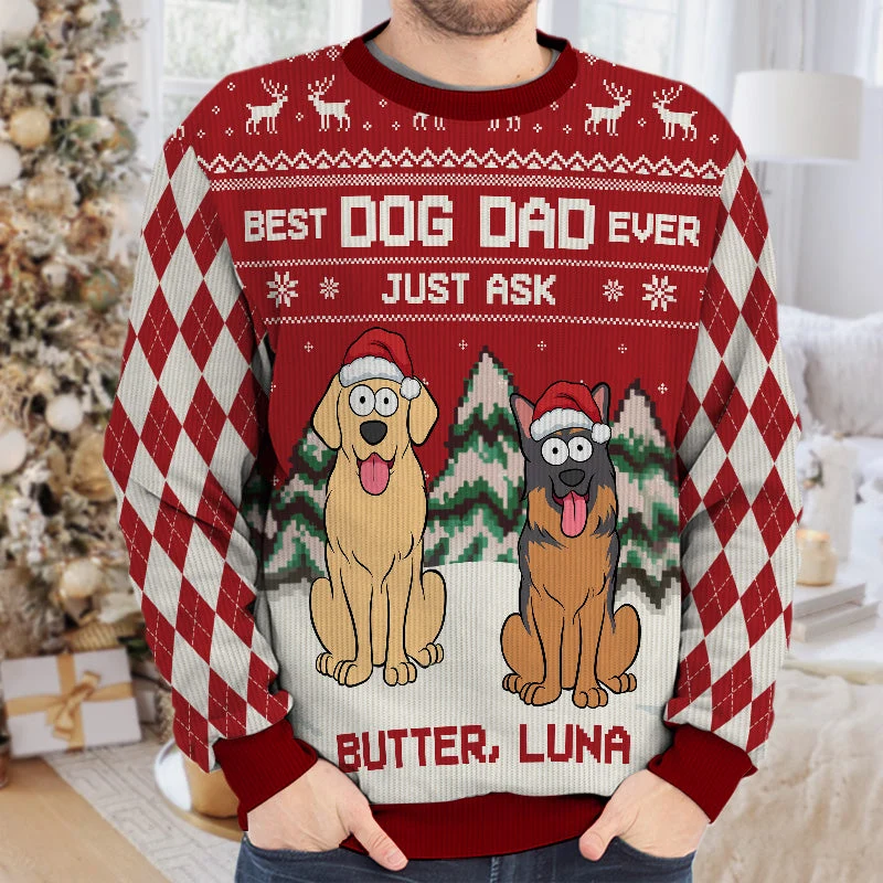 Best Dog Mom Ever Ever - Dog Personalized Custom Ugly Sweatshirt - Unisex Wool Jumper - Christmas Gift For Pet Owners, Pet Lovers - Image 3