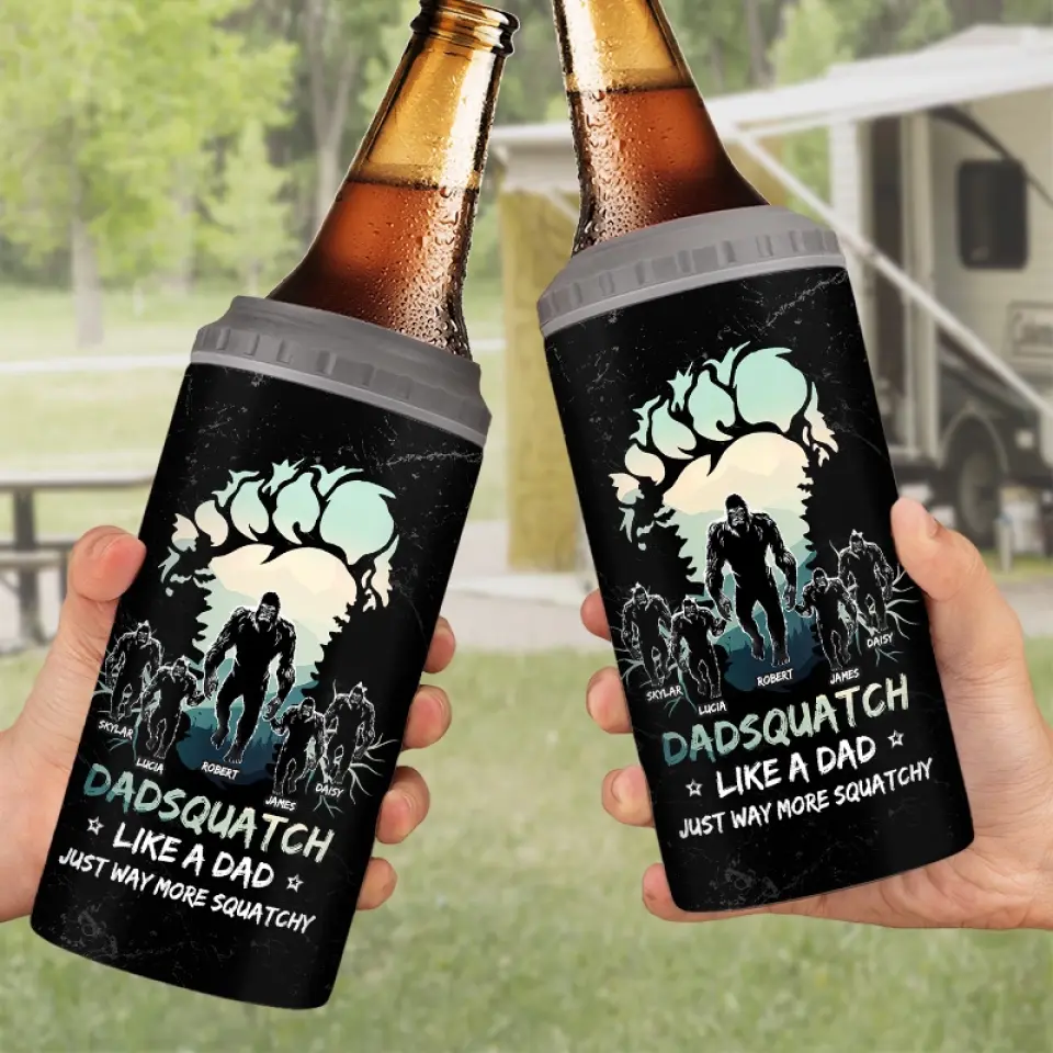 Beyond The Legend, Bigfoot Gone Wild - Family Personalized Custom 4 In 1 Can Cooler Tumbler - Gift For Dad, Grandpa - Image 3