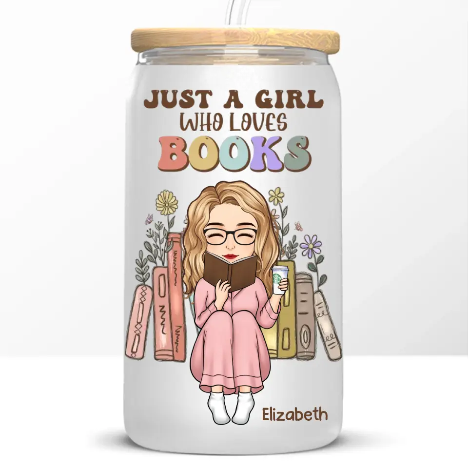 Bookworm's Delight - Personalized Custom Glass Cup, Iced Coffee Cup - Gift For Book Lovers - Image 6