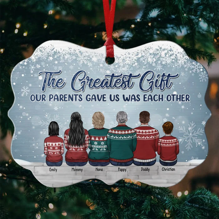 Brothers & Sisters Never Apart, Maybe In Distance But Never At Heart - Family Personalized Custom Ornament - Wood/Aluminum Benelux Shaped - New Arrival Christmas Gift For Siblings, Brothers, Sisters - Image 4
