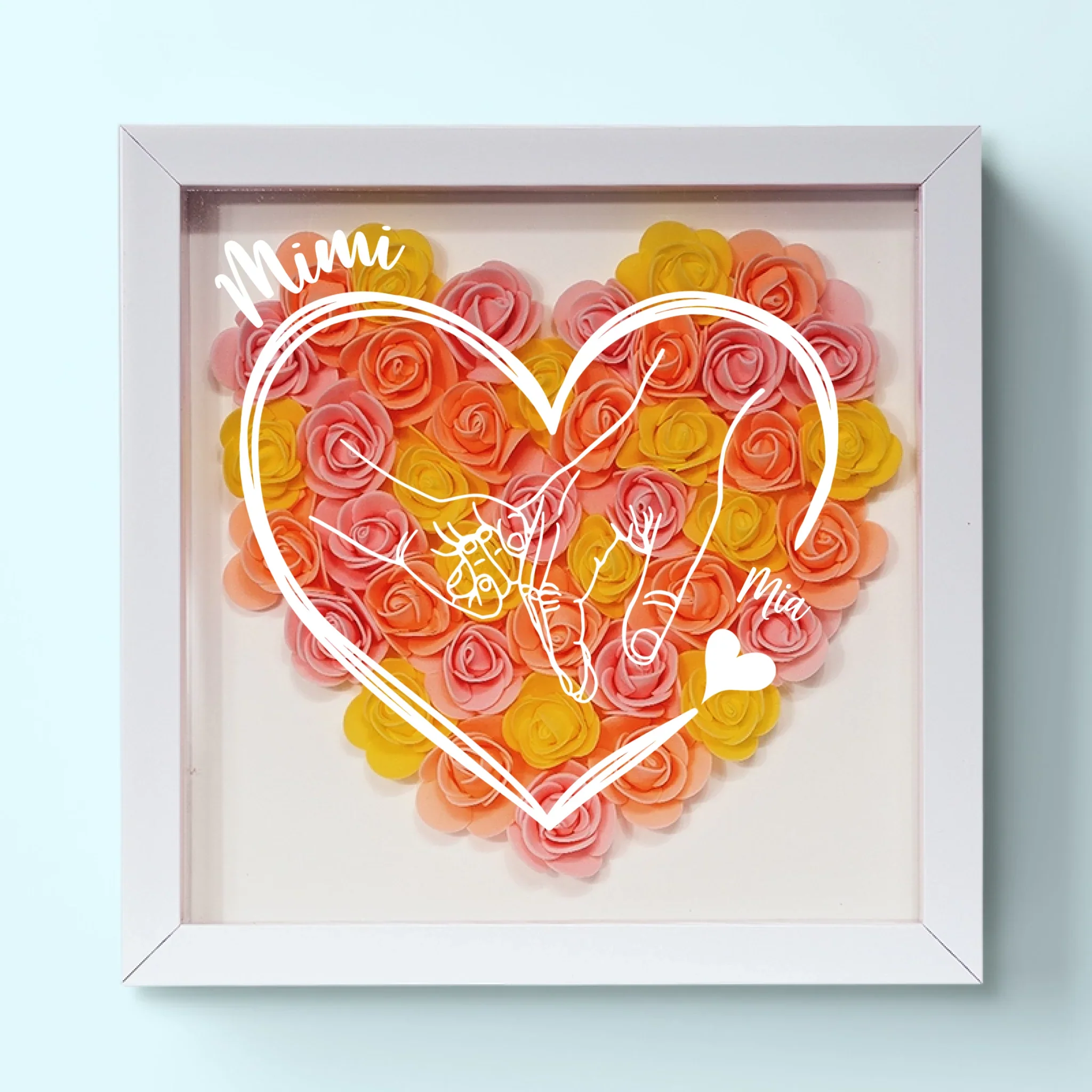 Built By Love, Bound By Family - Family Personalized Custom Flower Shadow Box - Mother's Day, Gift For Mom, Grandma - Image 6