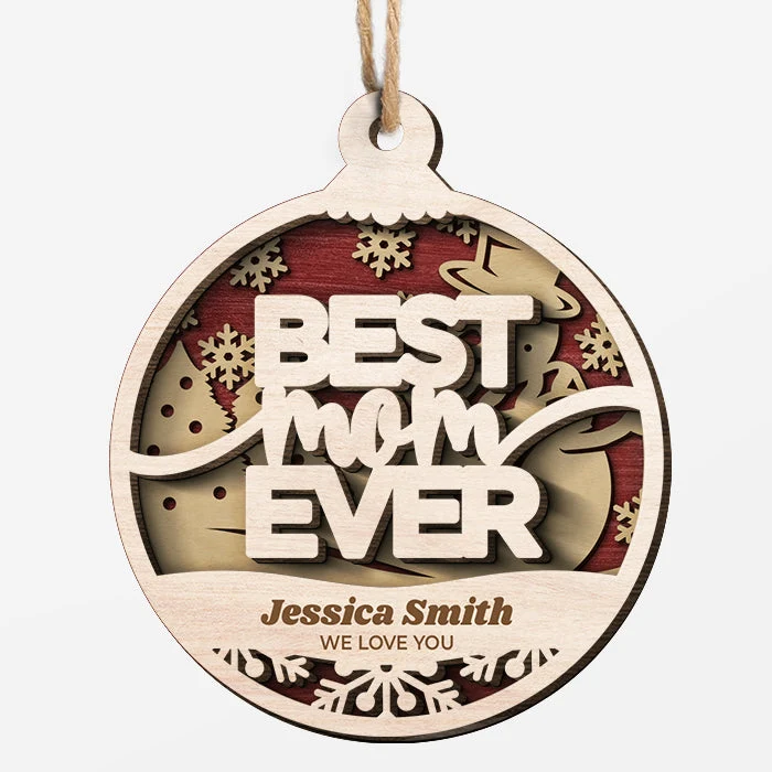 Christmas Is All About The Family - Personalized Custom Round Shaped Wood Christmas Ornament - Gift For Family, Christmas Gift - Image 2