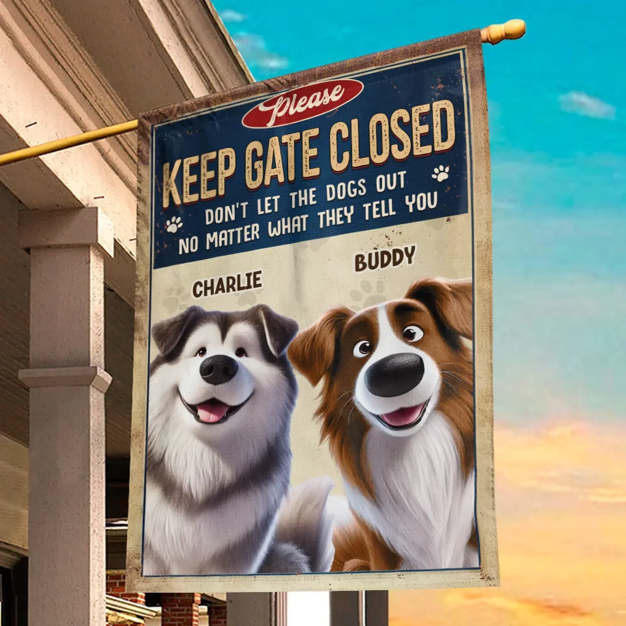 Closed Gates, Happy Tails - Dog Personalized Custom Flag - Gift For Pet Owners, Pet Lovers - Image 5
