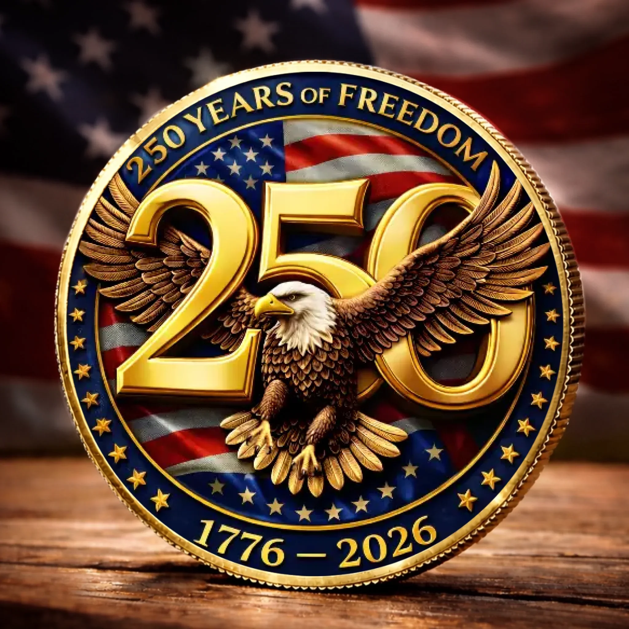 Commemorative Keepsake Coin - America 250th Anniversary Gifts For Women, Men - United By Freedom, Driven By Pride - Image 2