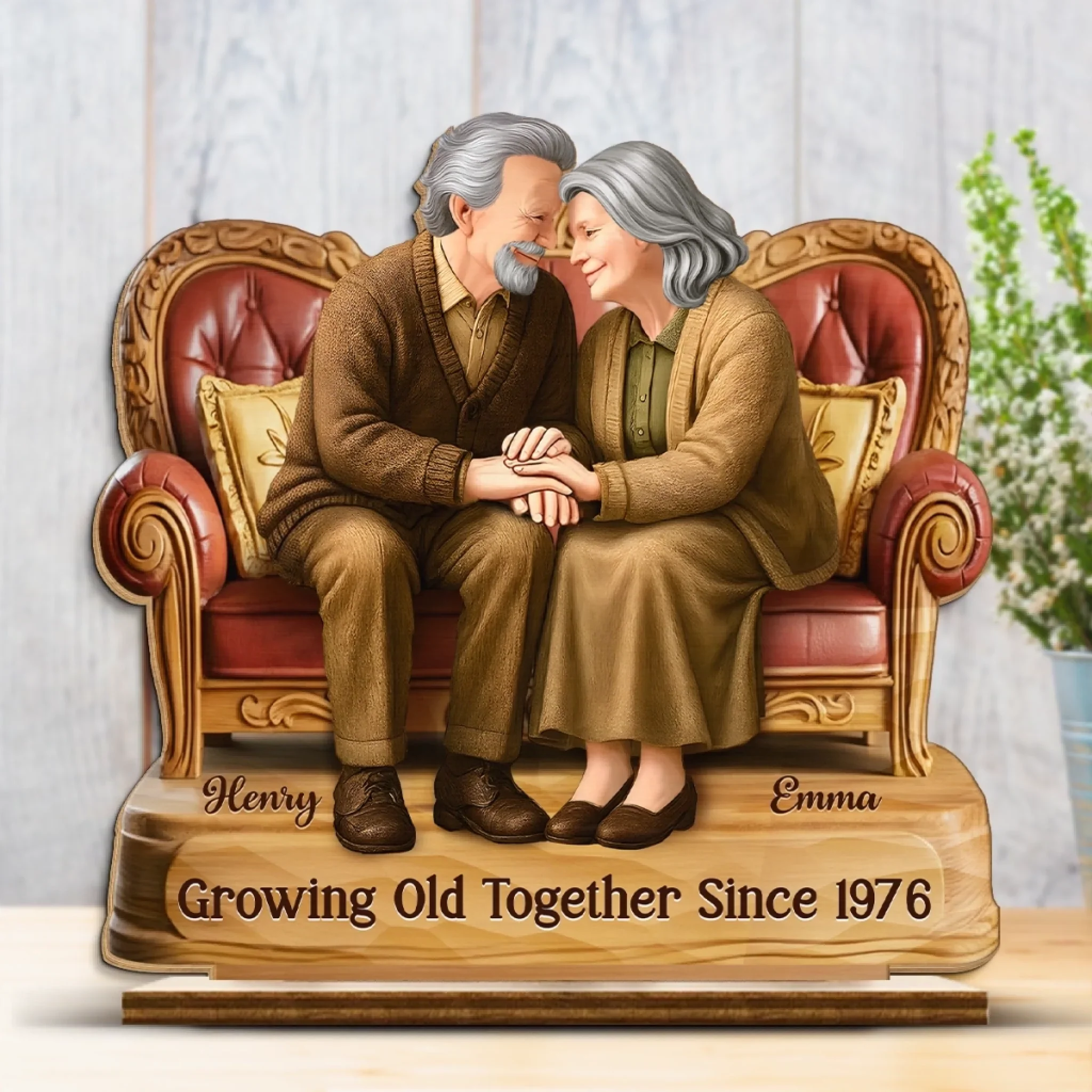 Custom 2-Layered Wooden Plaque - Personalized Anniversary Wedding Gifts For Husband And Wife, Him And Her - Life Feels Lighter With You - Image 3
