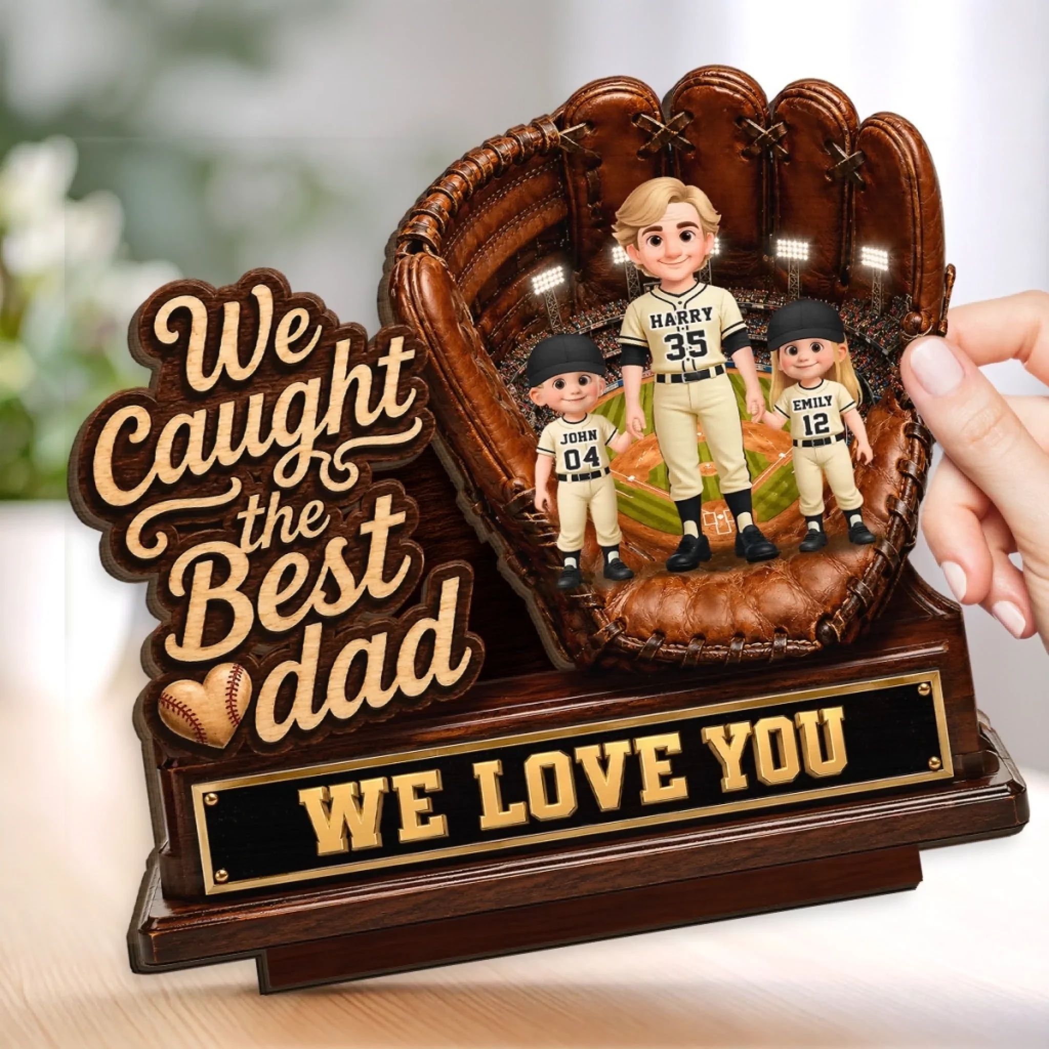 Custom 2-Layered Wooden Plaque - Personalized Father's Day Gifts For Dad, Grandpa, Baseball Lovers, Sports Fans, Sports Lovers - Baseball And Chill - Image 3