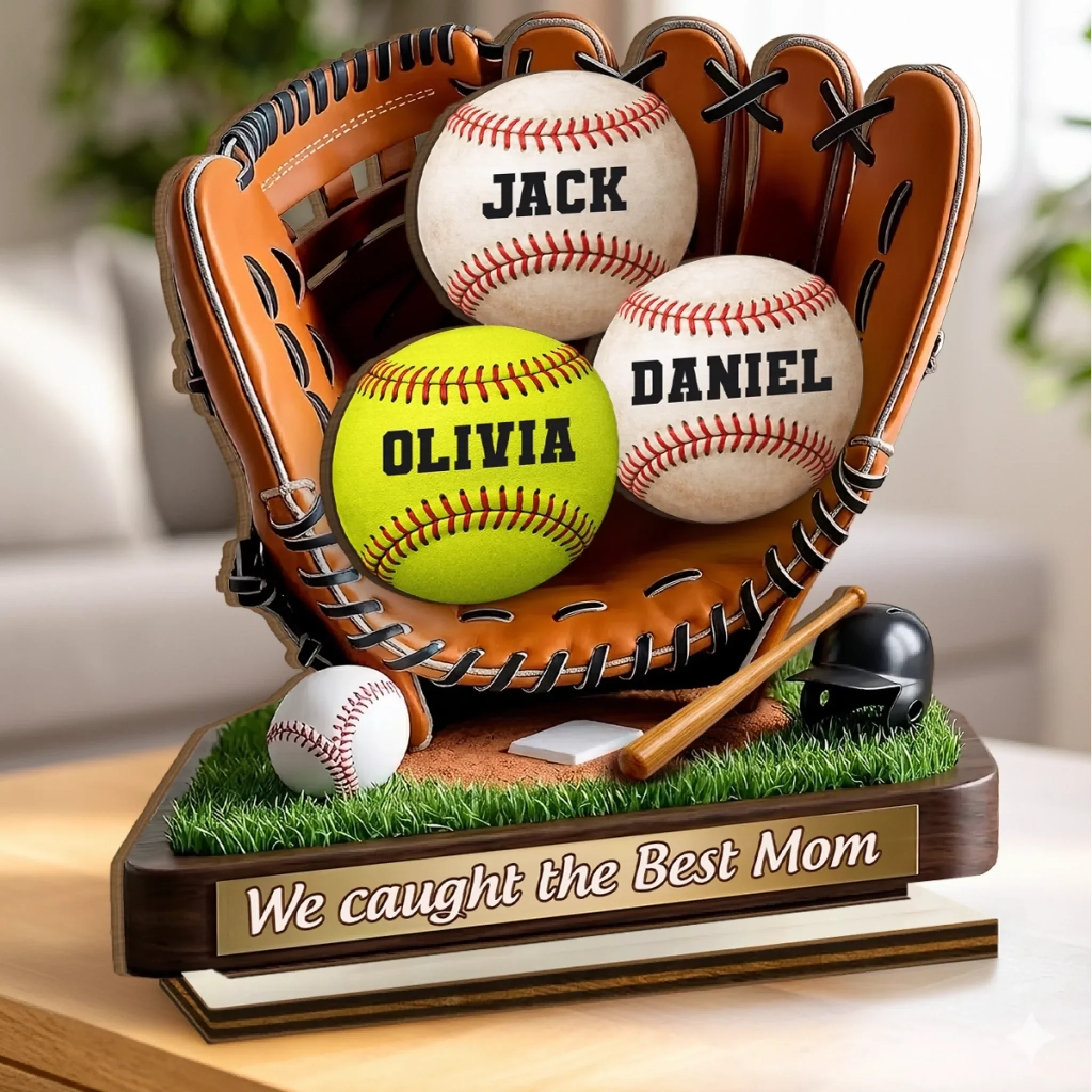 Custom 2-Layered Wooden Plaque - Personalized Mother's Day, Father's Day Gifts For Mom, Grandma, Dad, Grandpa - Mom You Mean So Much - Image 2