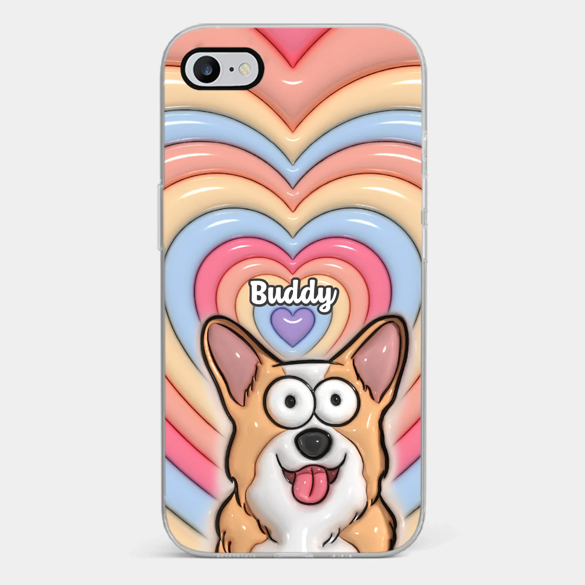 Custom 3D Inflated Effect Printed Clear Phone Case - Personalized Birthday Gifts For Dog Cat Lovers, Dog Dad And Mom, Cat Owners - Cute Pets, Happy Hearts - Image 23