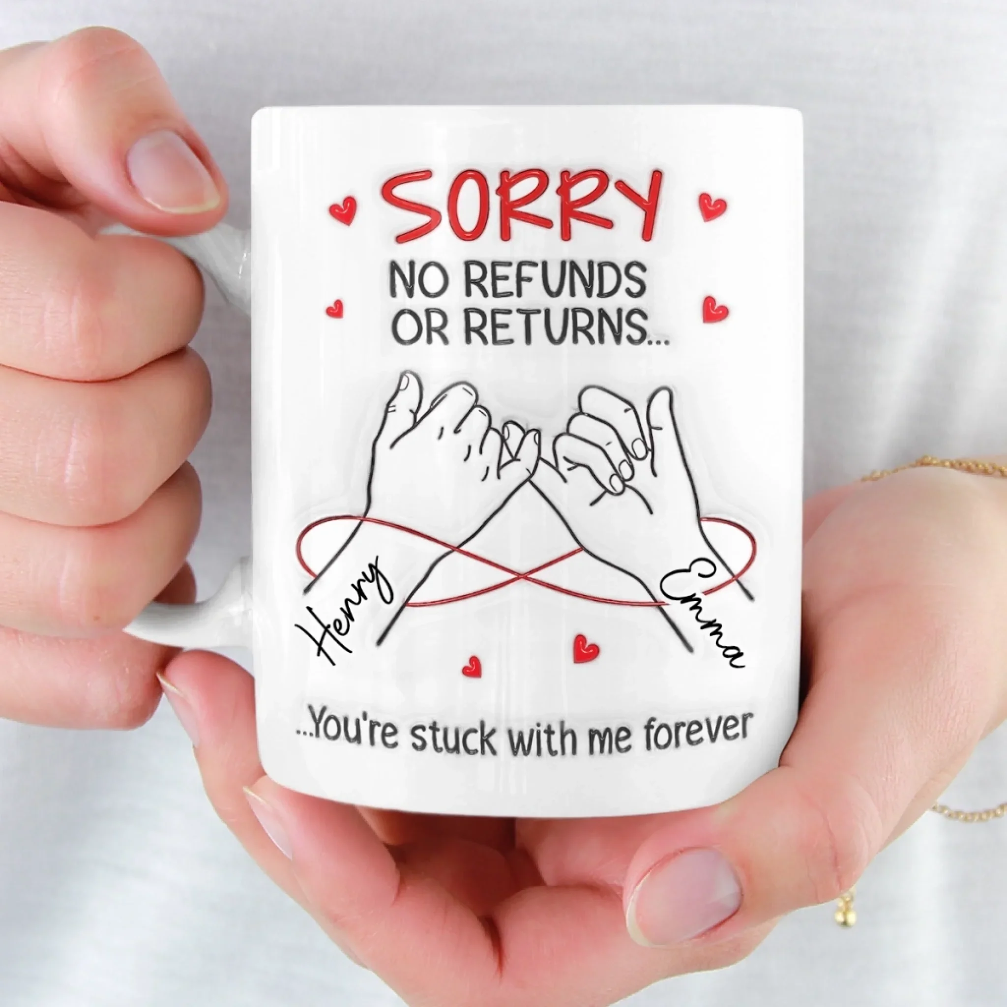 Custom 3D Inflated Effect Printed Mug - Personalized Anniversary Wedding Gifts For Husband And Wife, Him And Her - Built On Love - Image 6