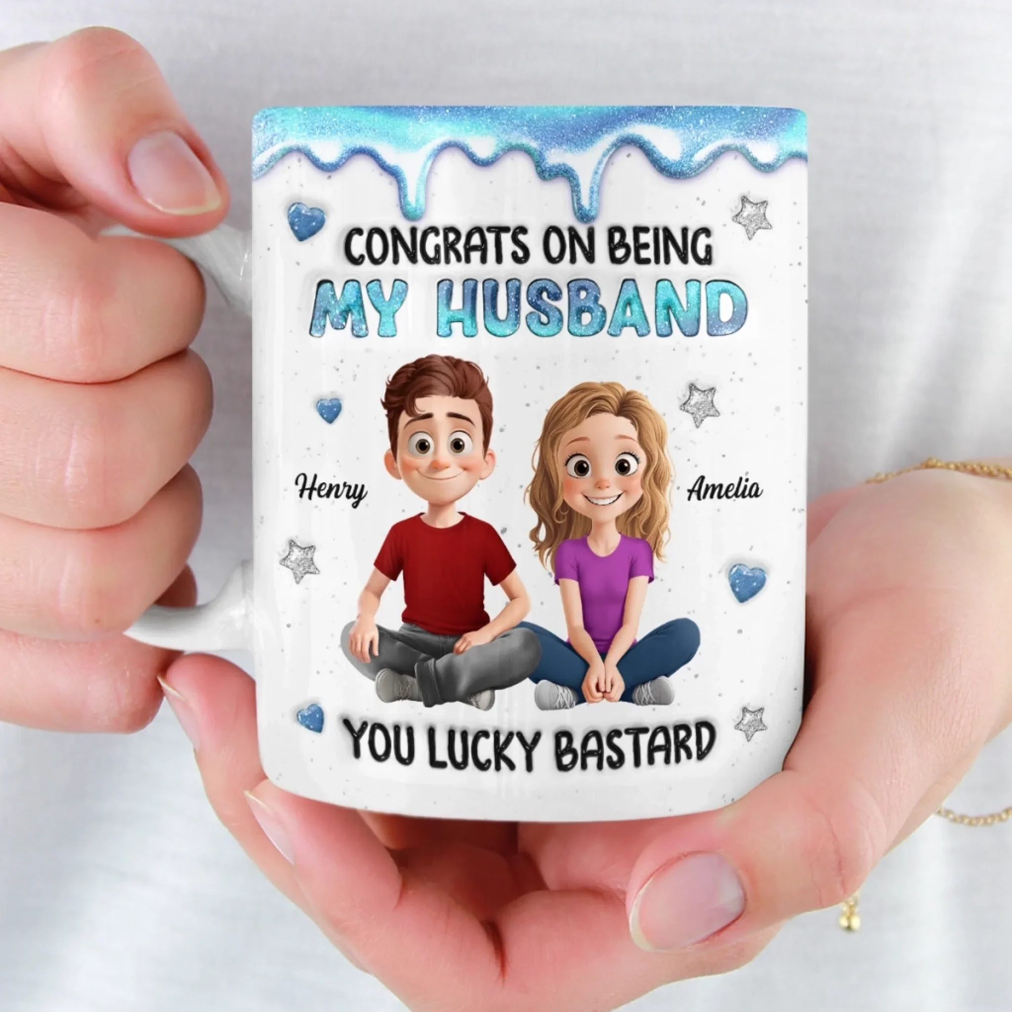 Custom 3D Inflated Effect Printed Mug - Personalized Anniversary Wedding Gifts For Husband And Wife, Him And Her - Love Chosen Again And Again - Image 6