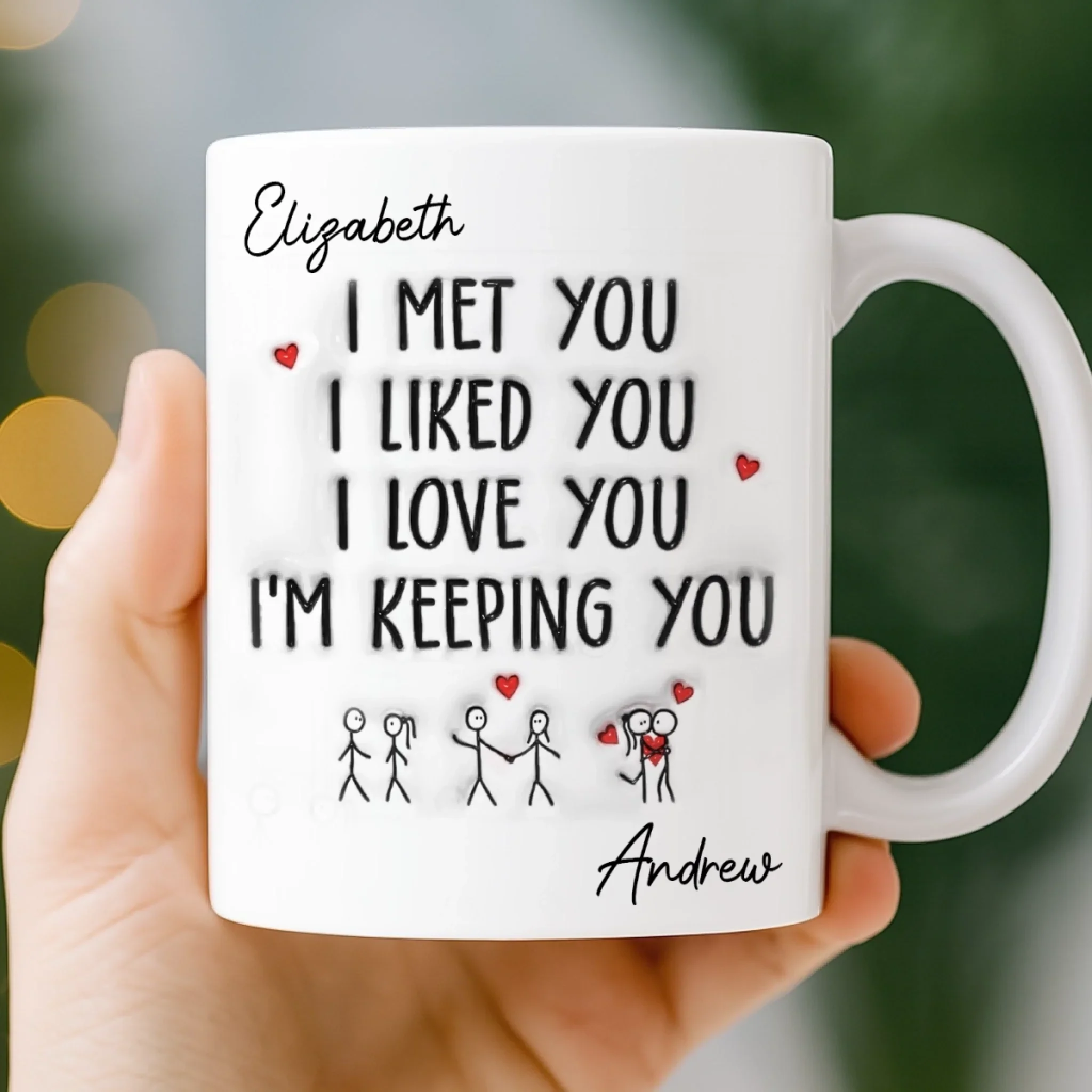 Custom 3D Inflated Effect Printed Mug - Personalized Anniversary Wedding Gifts For Husband And Wife, Him And Her - You Are My Peace - Image 4