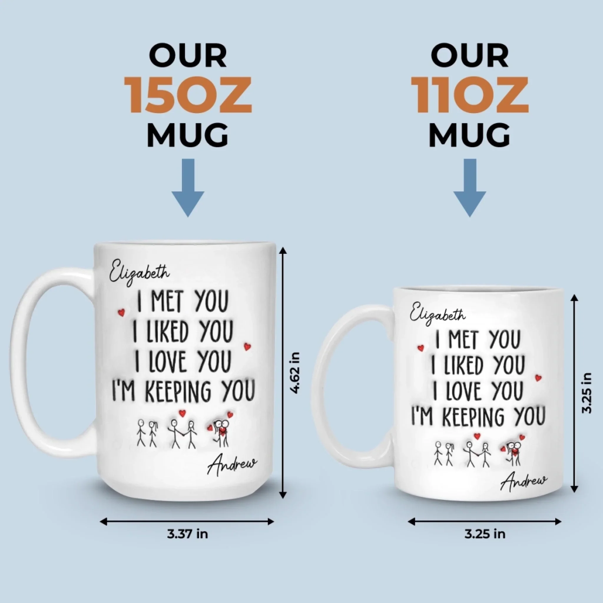 Custom 3D Inflated Effect Printed Mug - Personalized Anniversary Wedding Gifts For Husband And Wife, Him And Her - You Are My Peace - Image 7