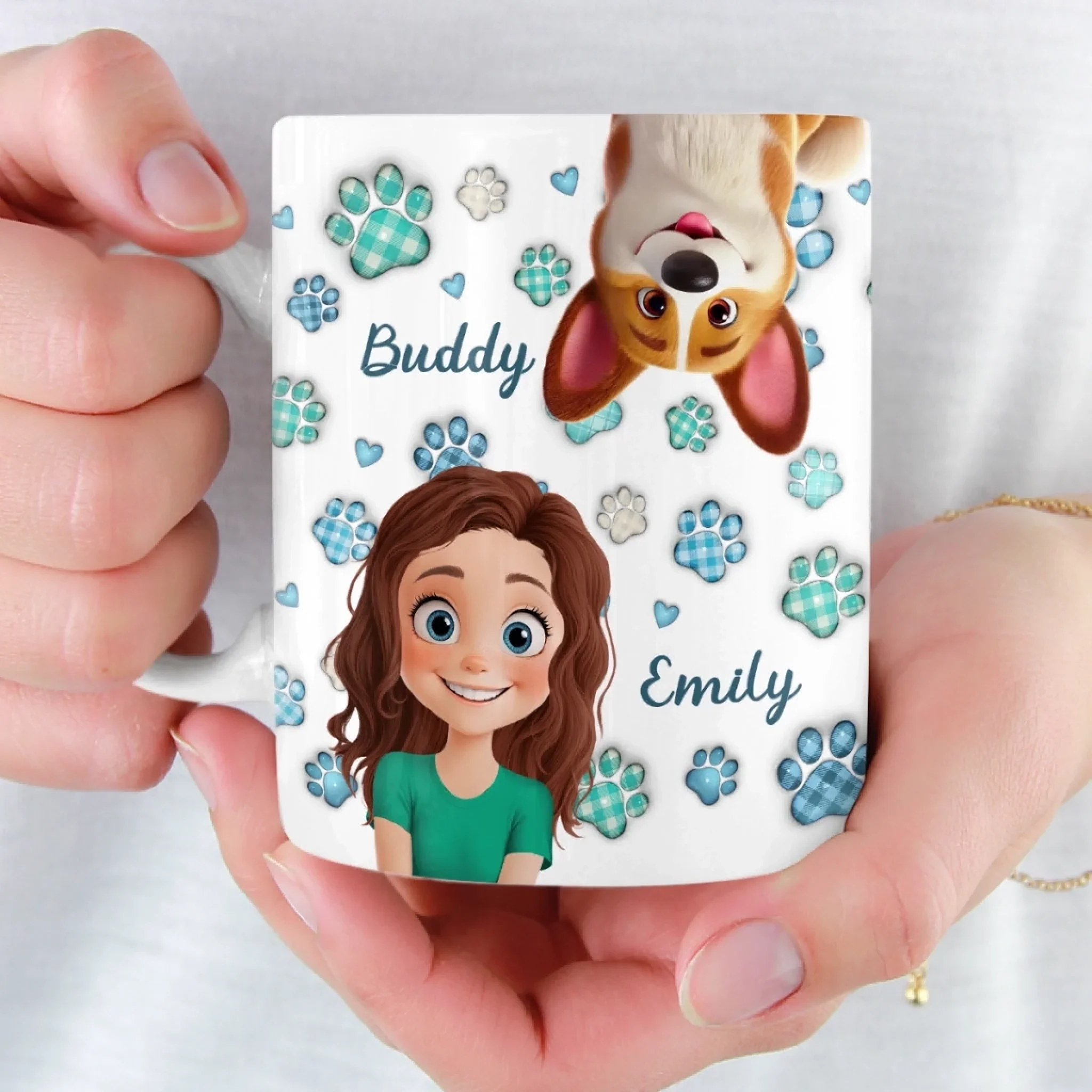 Custom 3D Inflated Effect Printed Mug - Personalized Birthday Gifts For Dog Cat Lovers, Dog Dad And Mom, Cat Owners - Paws Make Life Pop - Image 6