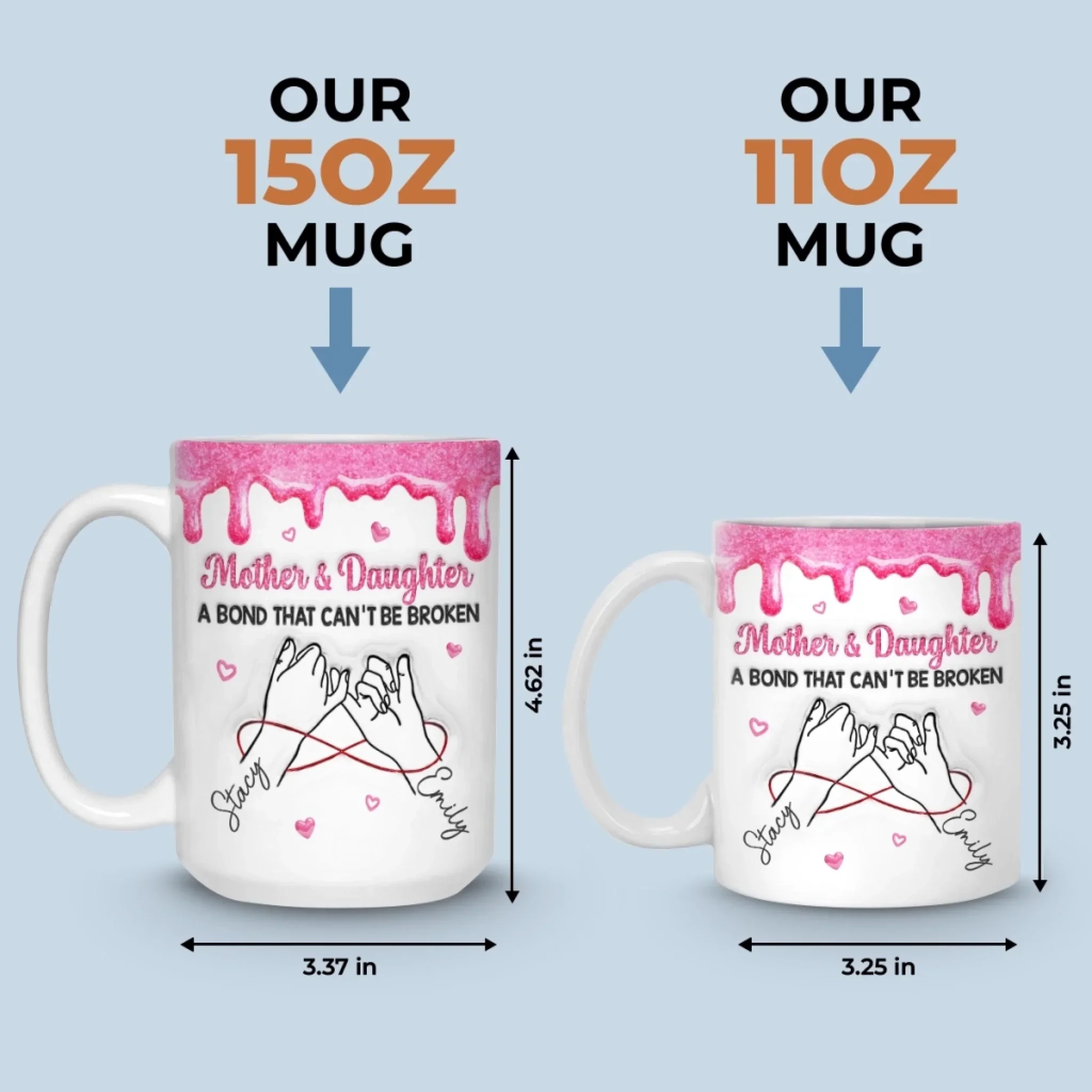 Custom 3D Inflated Effect Printed Mug - Personalized Birthday Gifts For Mom, Daughter - Queen Of My Heart - Image 7