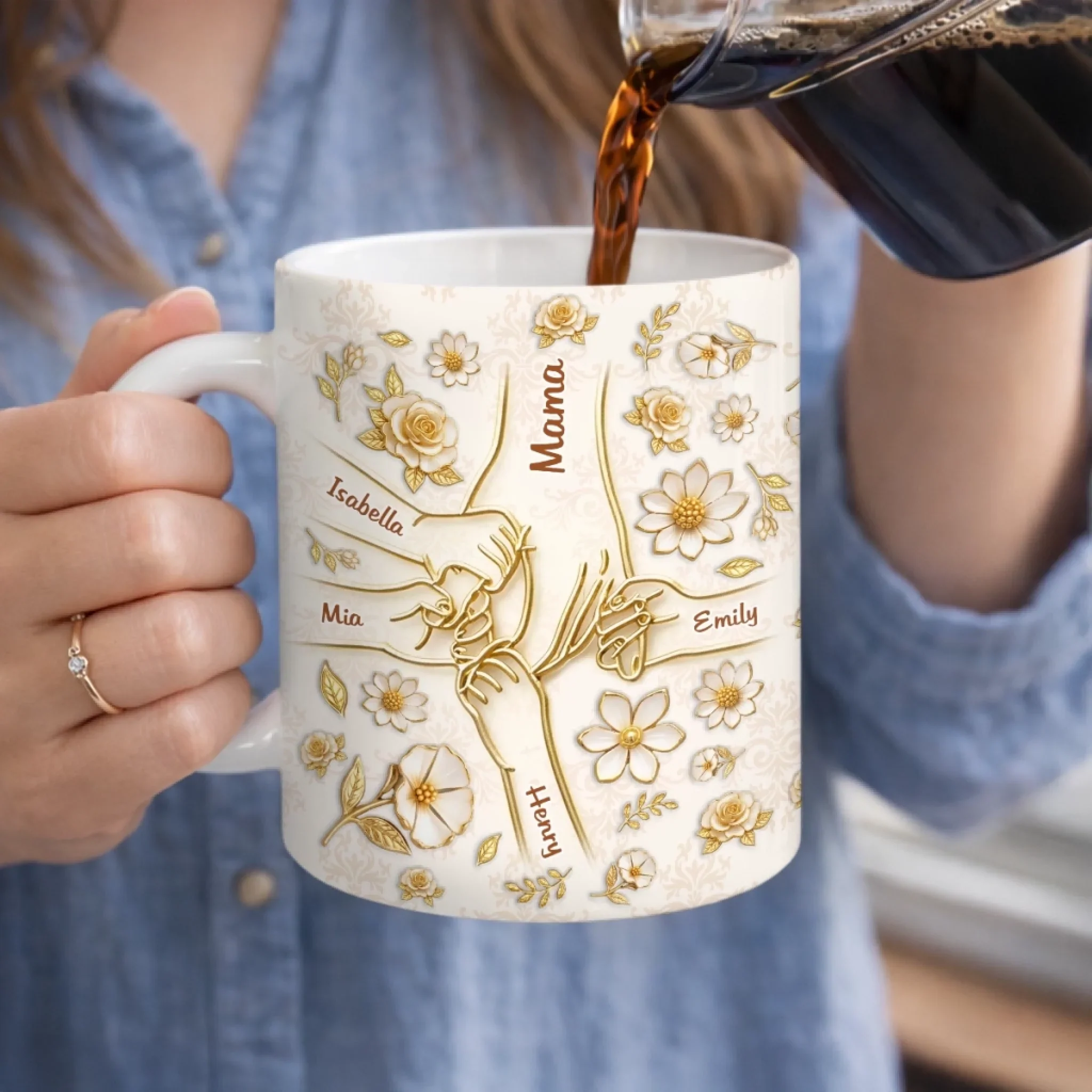 Custom 3D Inflated Effect Printed Mug - Personalized Mother's Day Gifts For Mom, Grandma - Together Is Her Favorite Place - Image 3