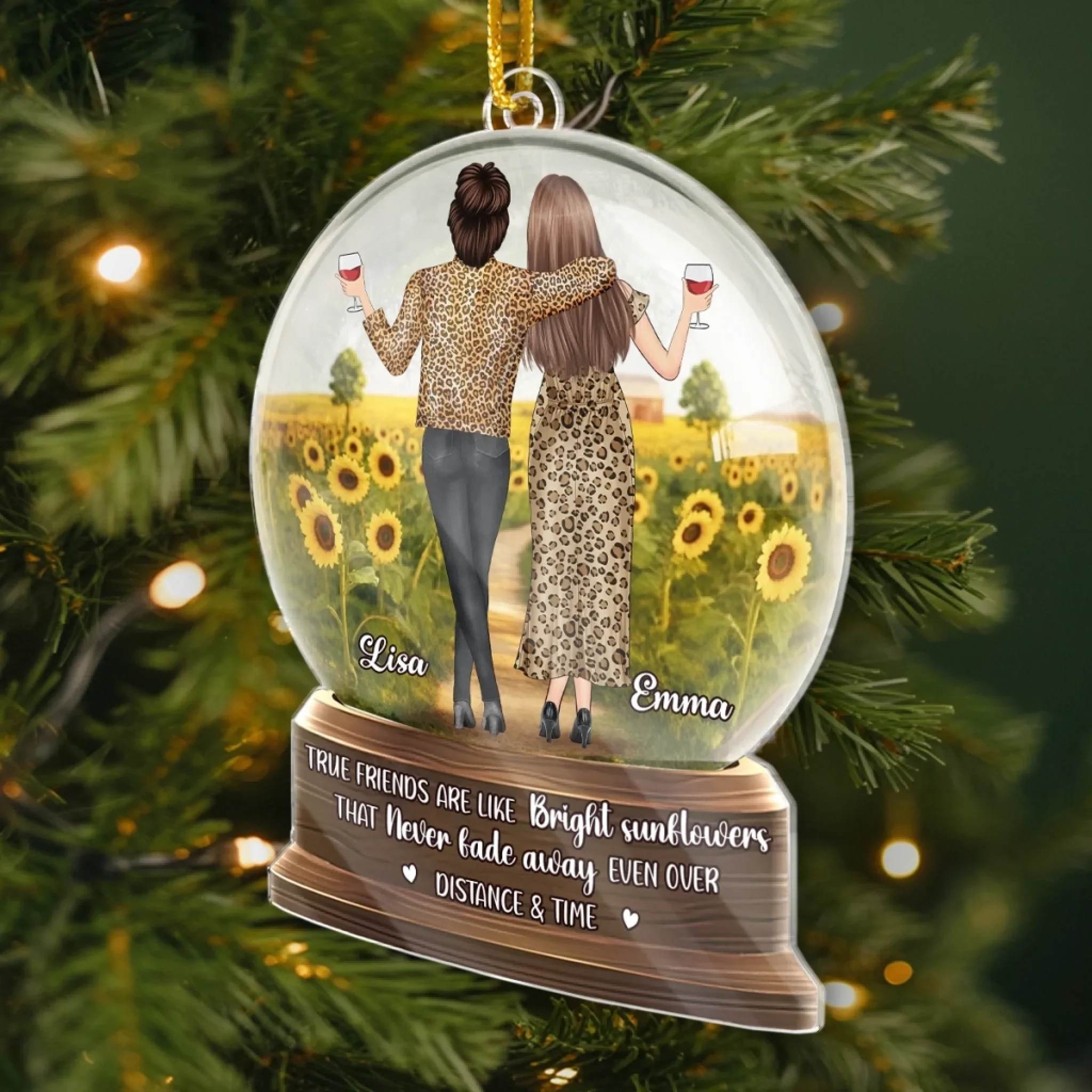 Custom Acrylic Ornament - Personalized Best Friend Birthday Gifts For Women, Besties, Sisters, BFF - Best Friends For Life - Image 3
