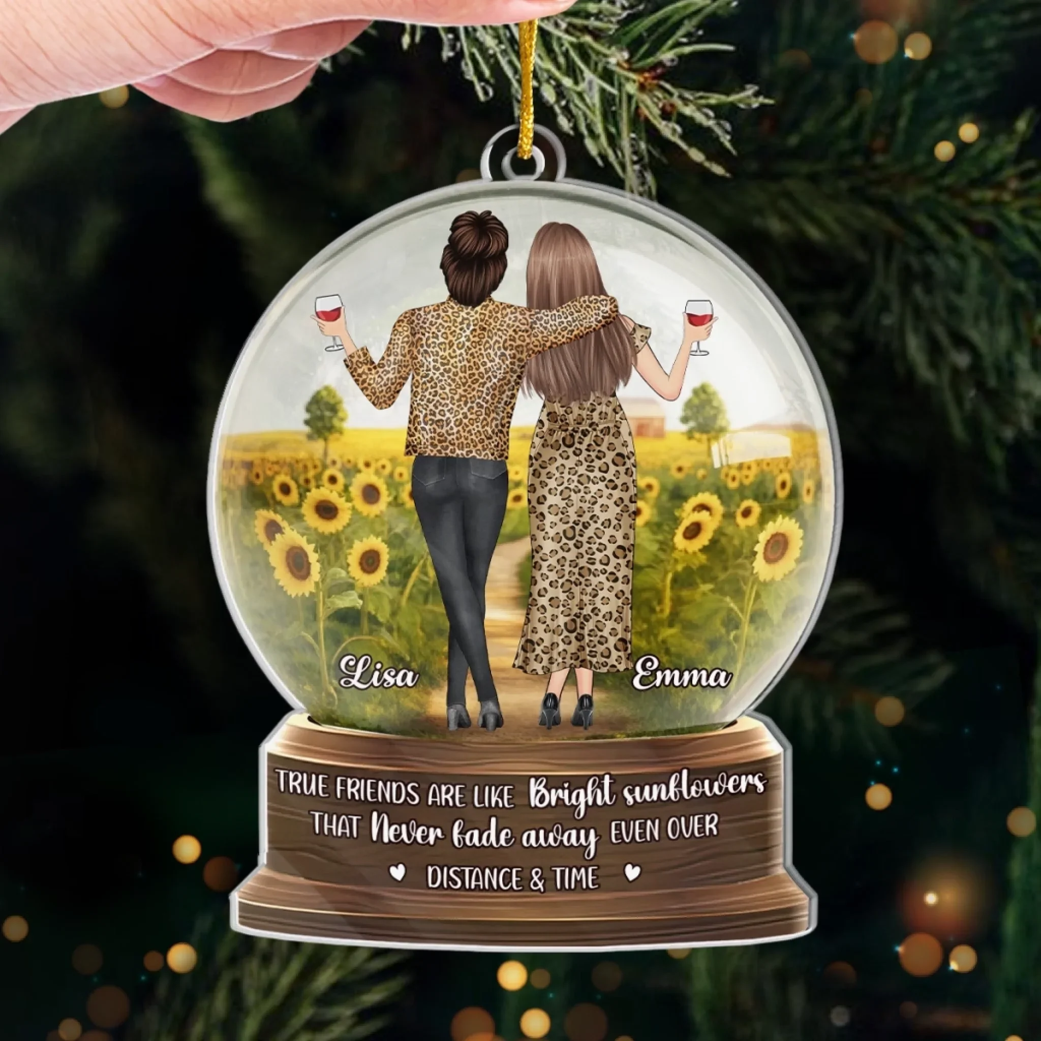 Custom Acrylic Ornament - Personalized Best Friend Birthday Gifts For Women, Besties, Sisters, BFF - Best Friends For Life - Image 4