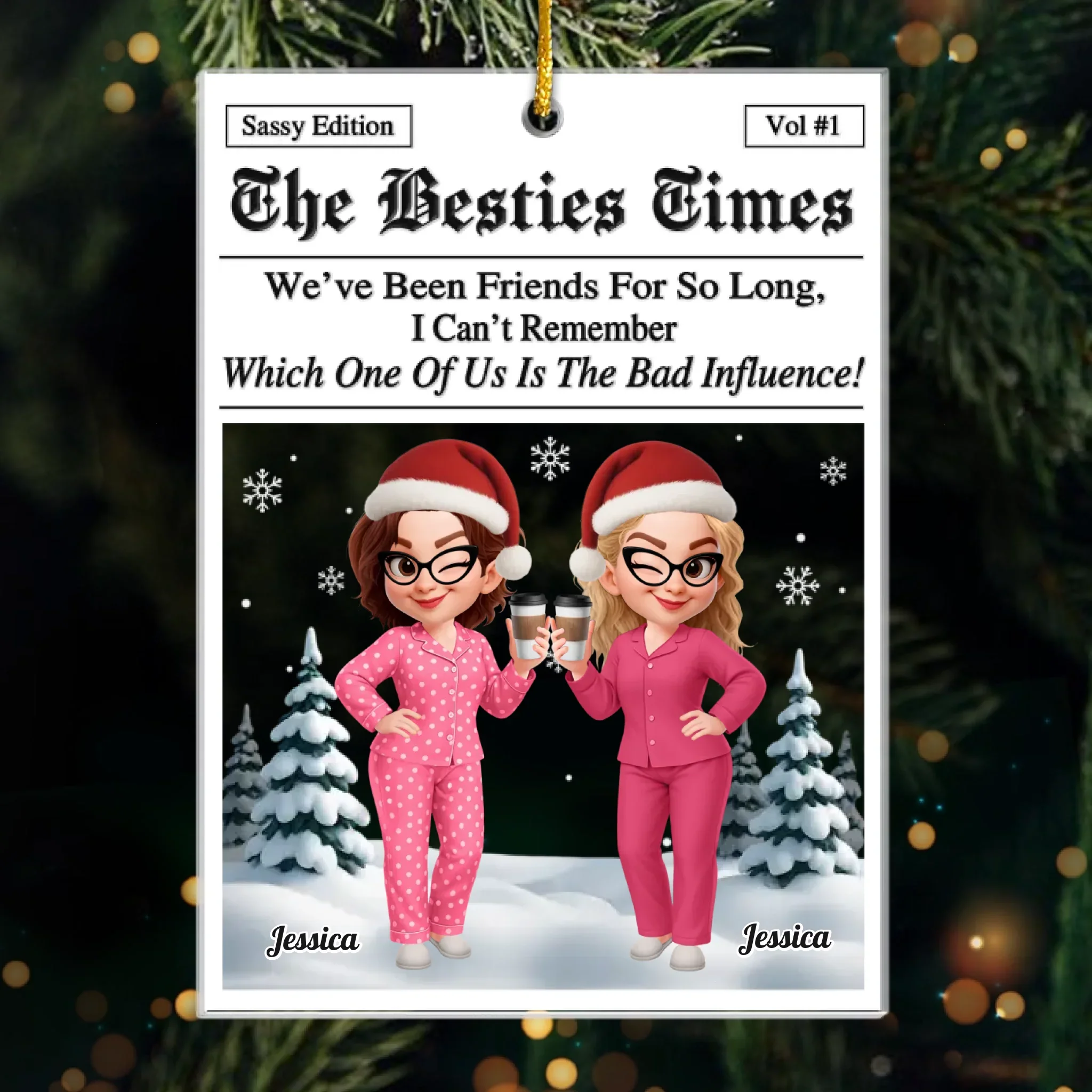 Custom Acrylic Ornament - Personalized Best Friend Christmas Birthday Gifts For Women, Besties, Sisters, BFF - Besties Till The End - Image 2