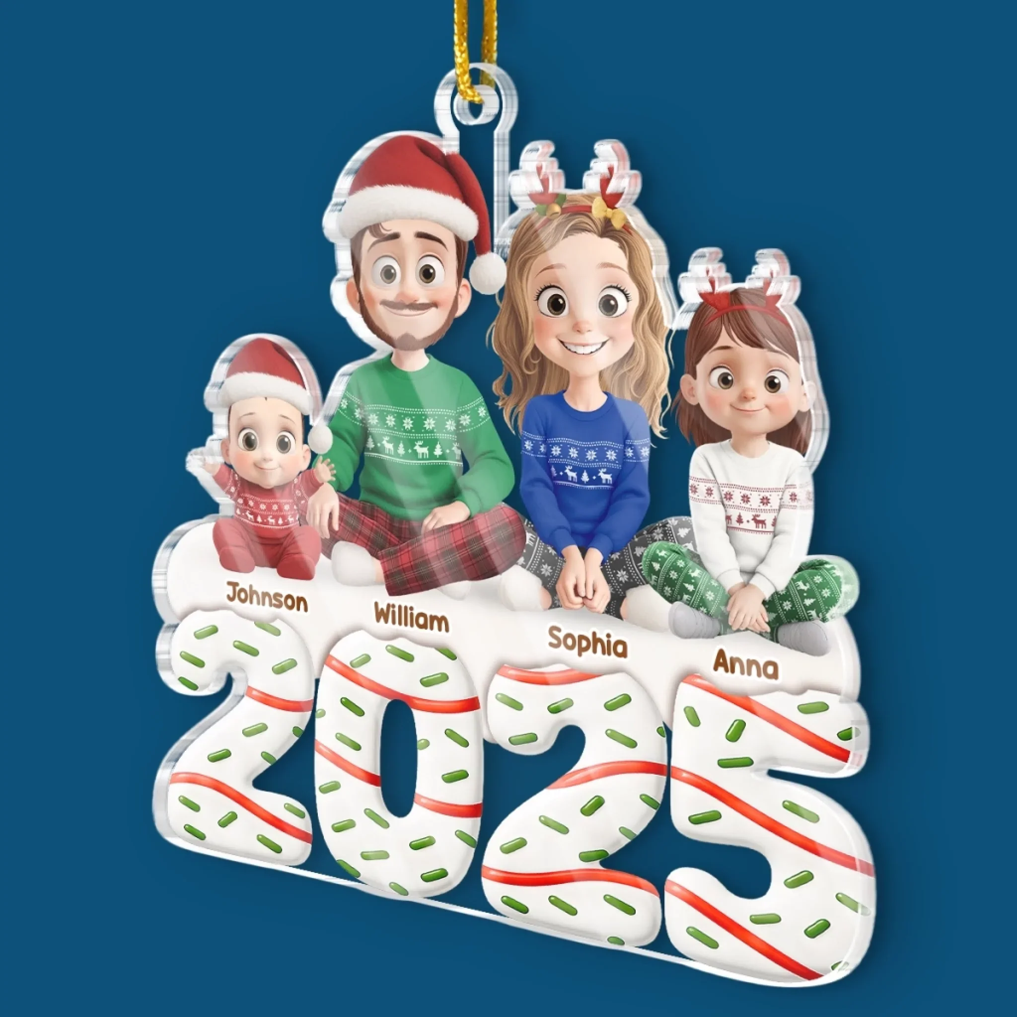 Custom Acrylic Ornament - Personalized Christmas Anniversary Birthday Gifts For Couples, Family, Husband And Wife With Kids - Our Family Is The Best Gift Of All - Image 3
